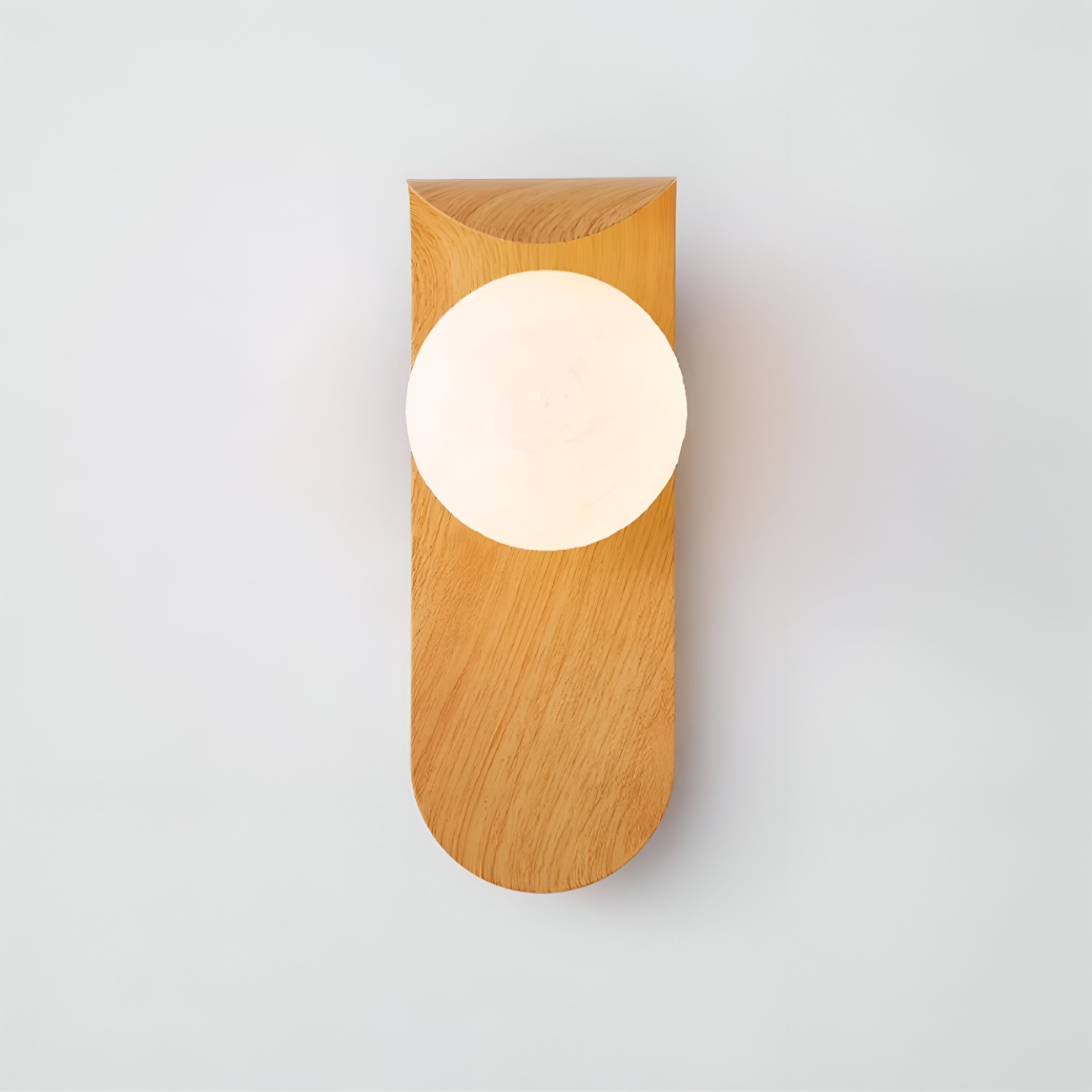 Nordic Wood Globe Wall Sconce with LED Glow