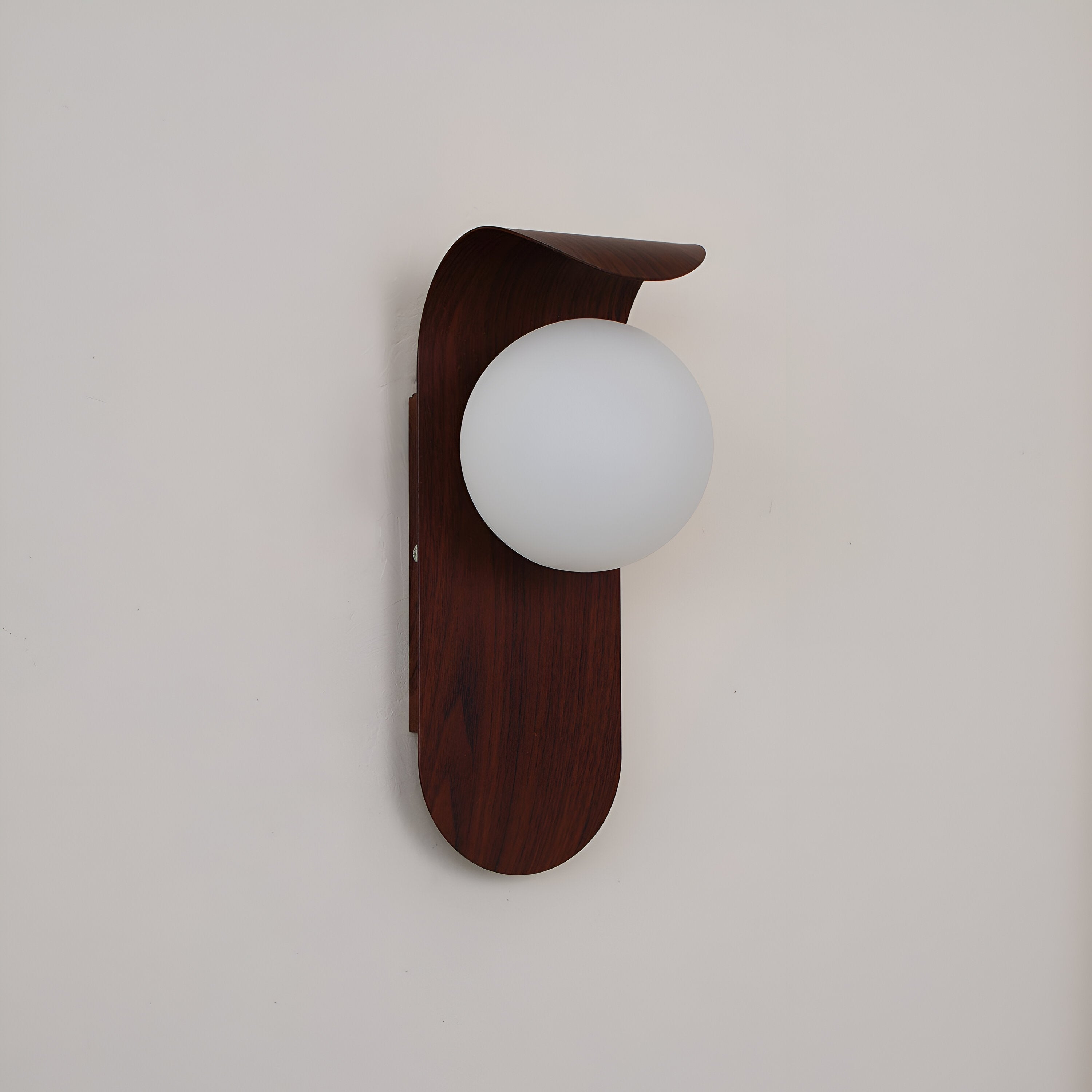 Nordic Wood Globe Wall Sconce with LED Glow