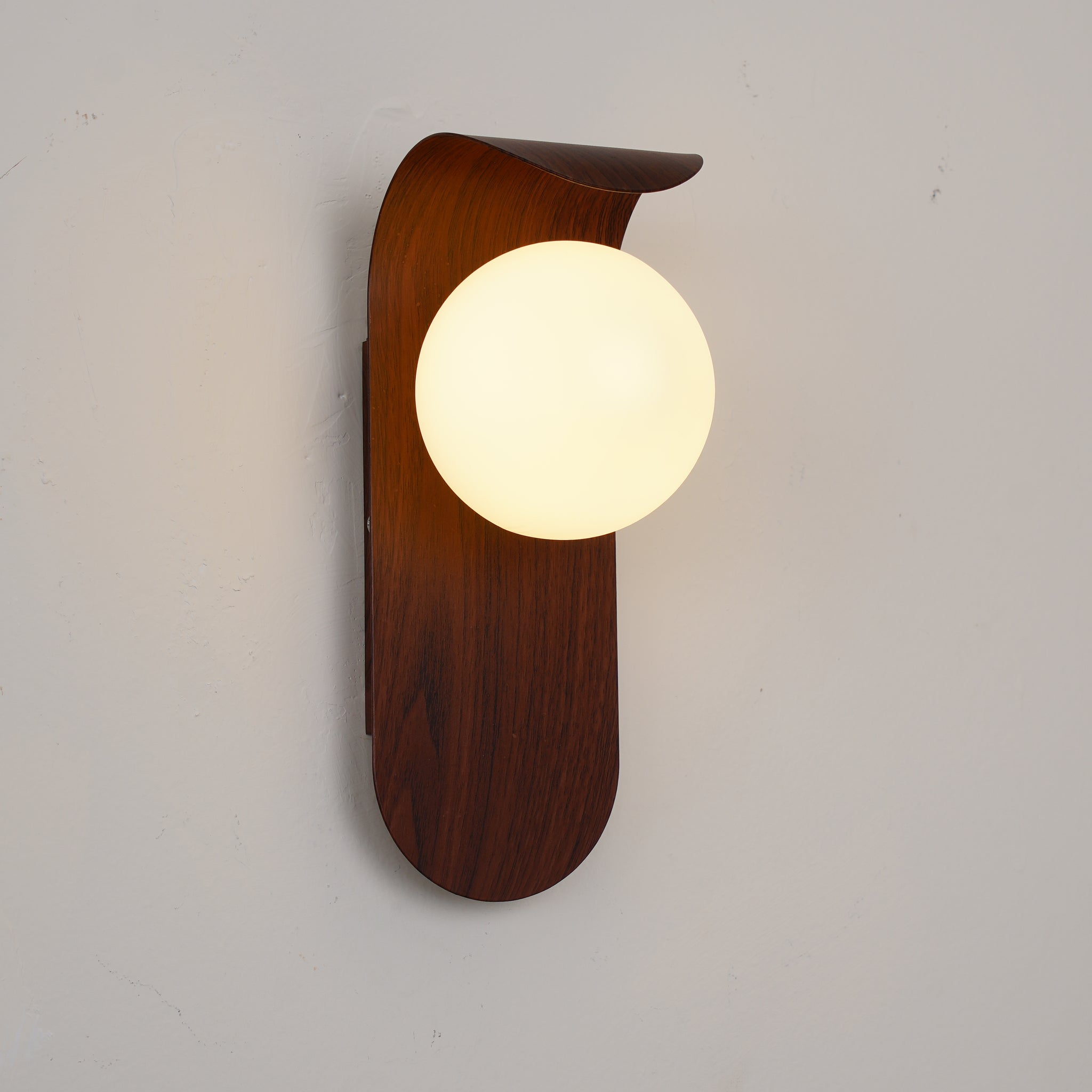 Nordic Wood Globe Wall Sconce with LED Glow