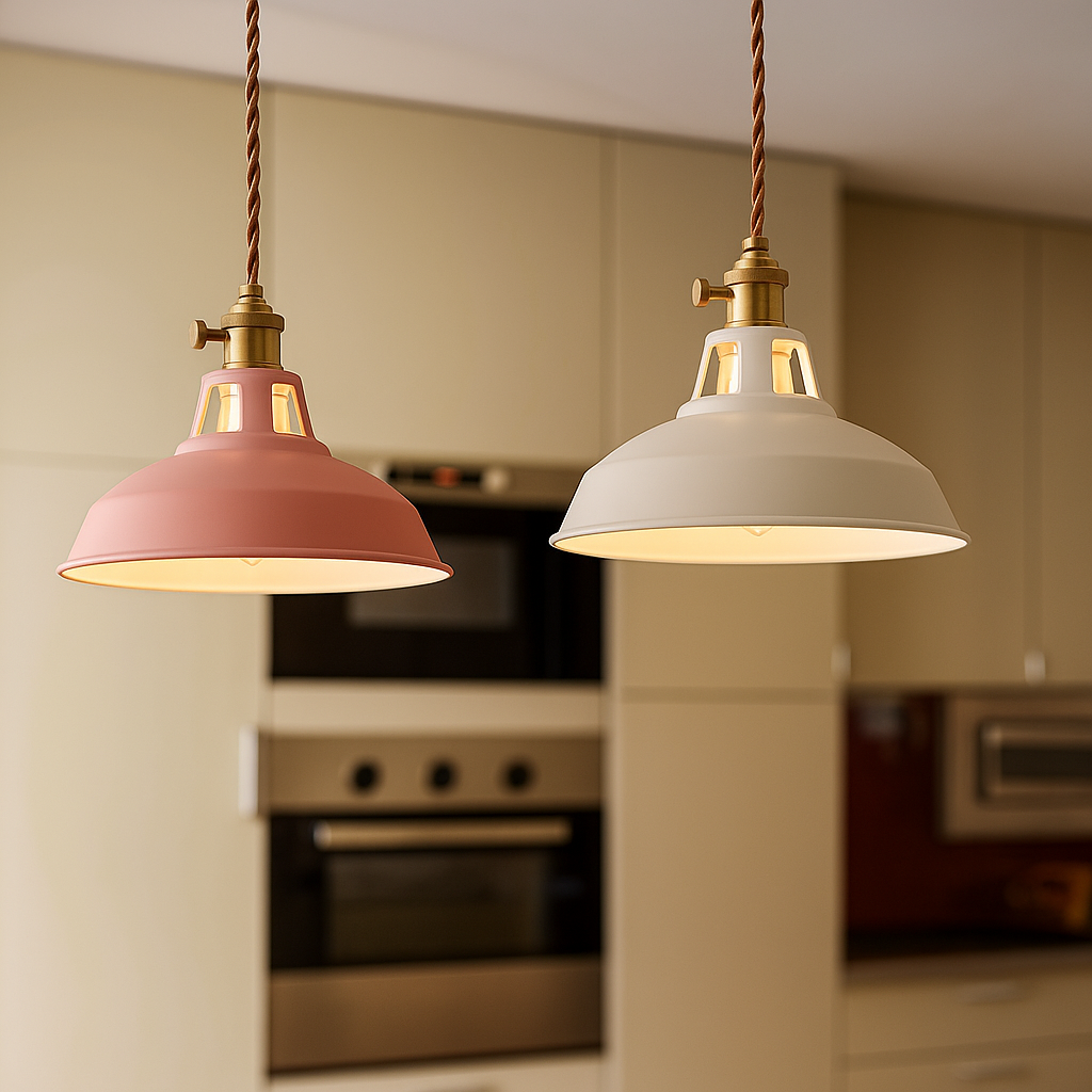 Colorful Iron Dome Pendant with Tri Color LED