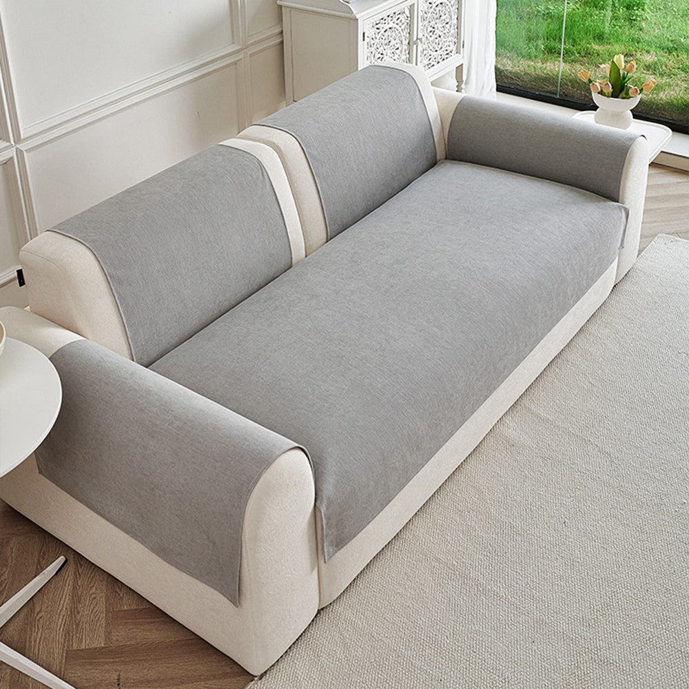 Chenille Sofa Cover with Secure Non-Slip Grip