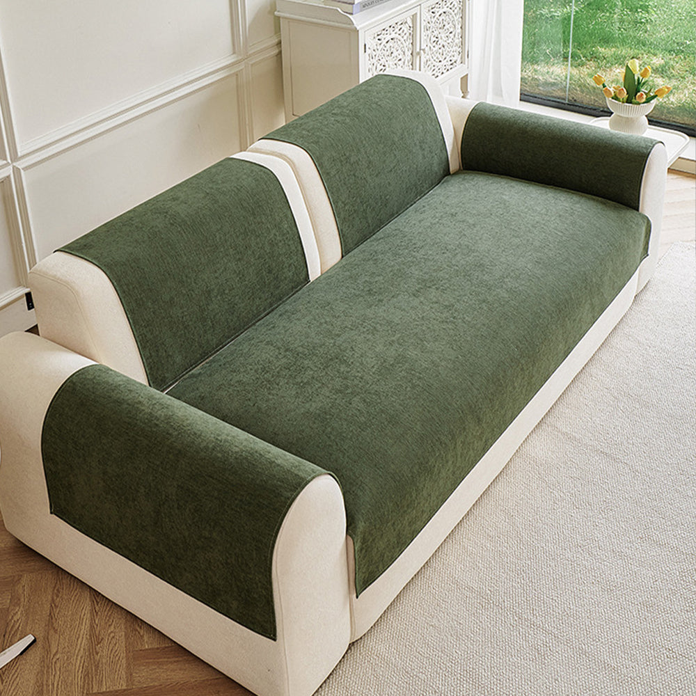 Chenille Sofa Cover with Secure Non-Slip Grip