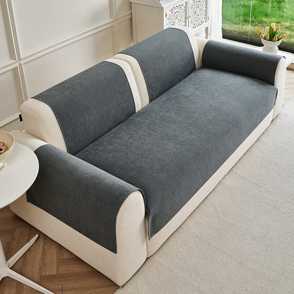 Chenille Sofa Cover with Secure Non-Slip Grip