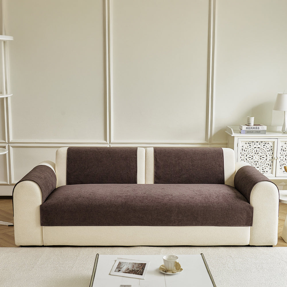 Chenille Sofa Cover with Secure Non-Slip Grip