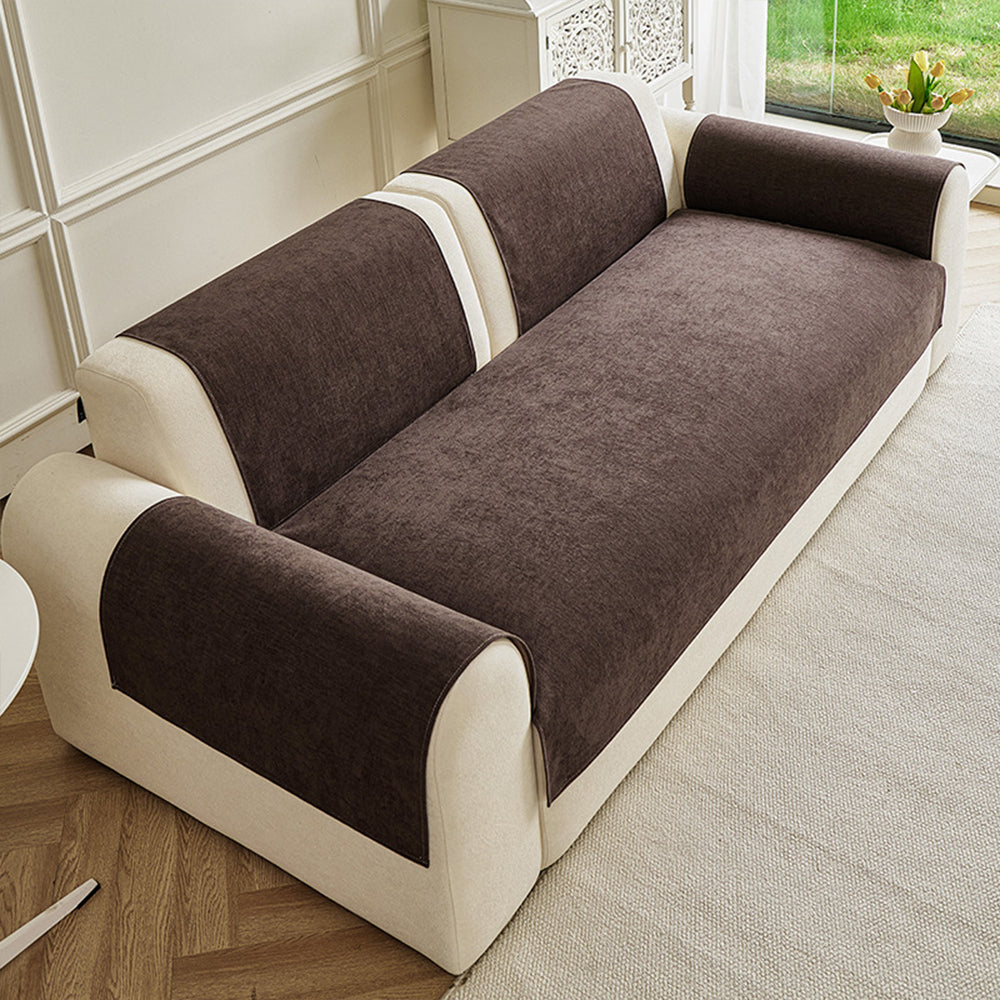 Chenille Sofa Cover with Secure Non-Slip Grip