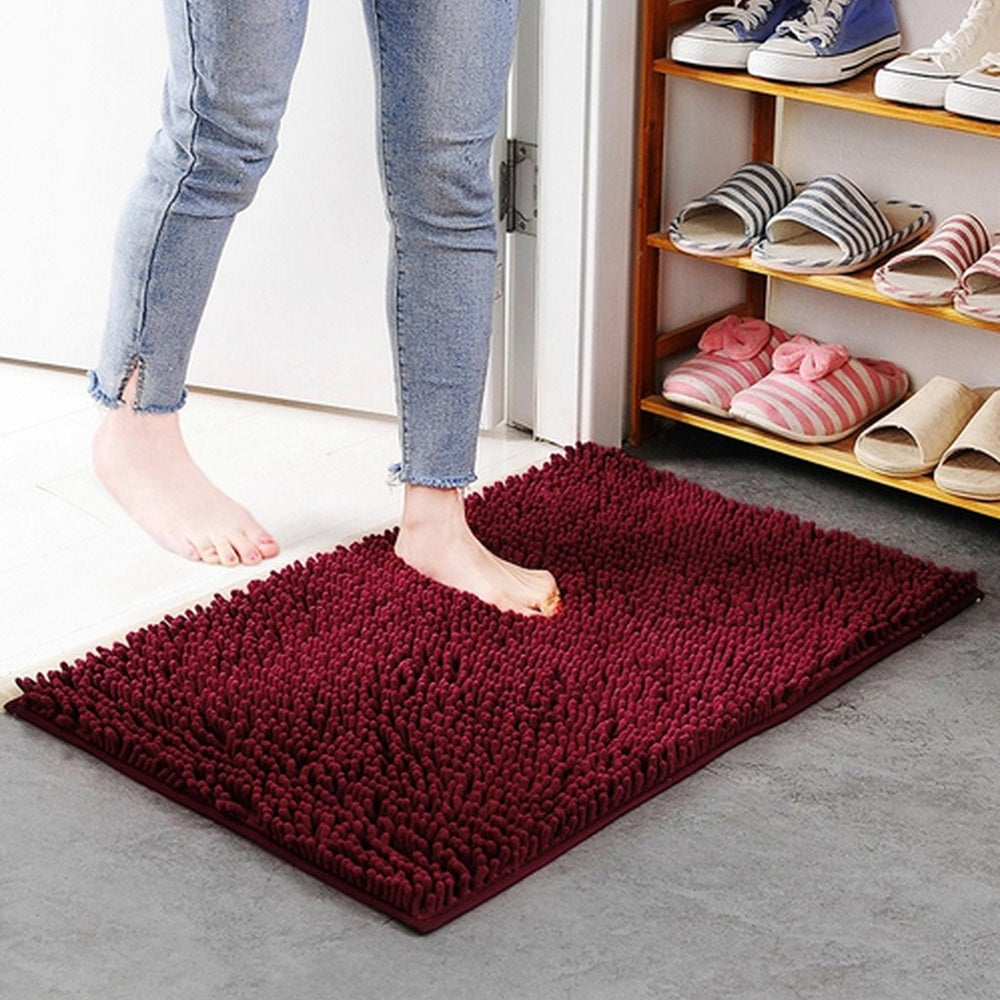 Chenille Soft Bath Mat with Foam Padding