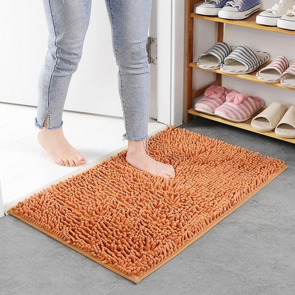 Chenille Soft Bath Mat with Foam Padding