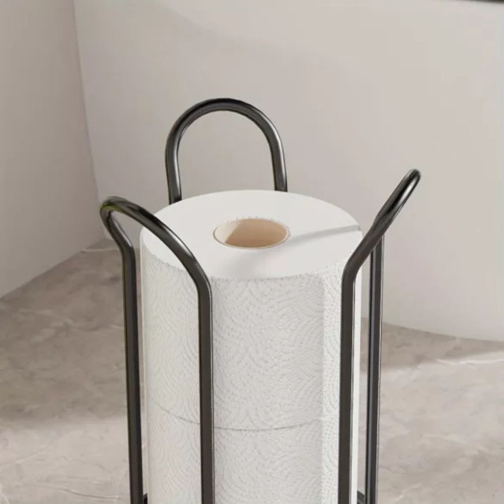 Chrome Toilet Paper Stand with Elevated Base