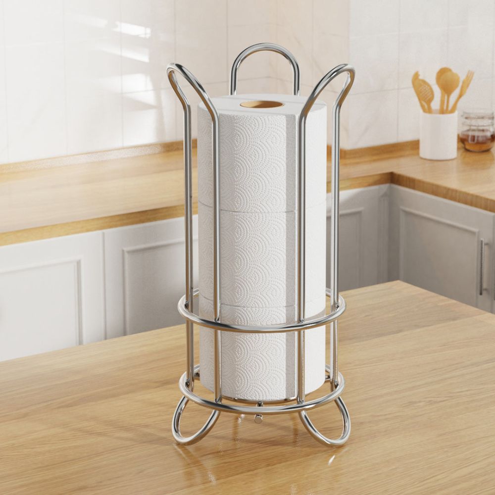 Chrome Toilet Paper Stand with Elevated Base