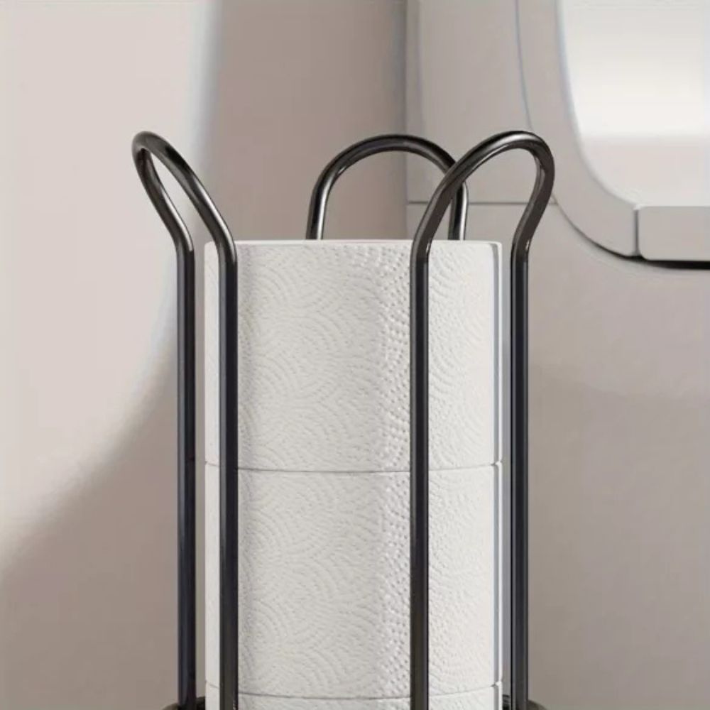 Chrome Toilet Paper Stand with Elevated Base
