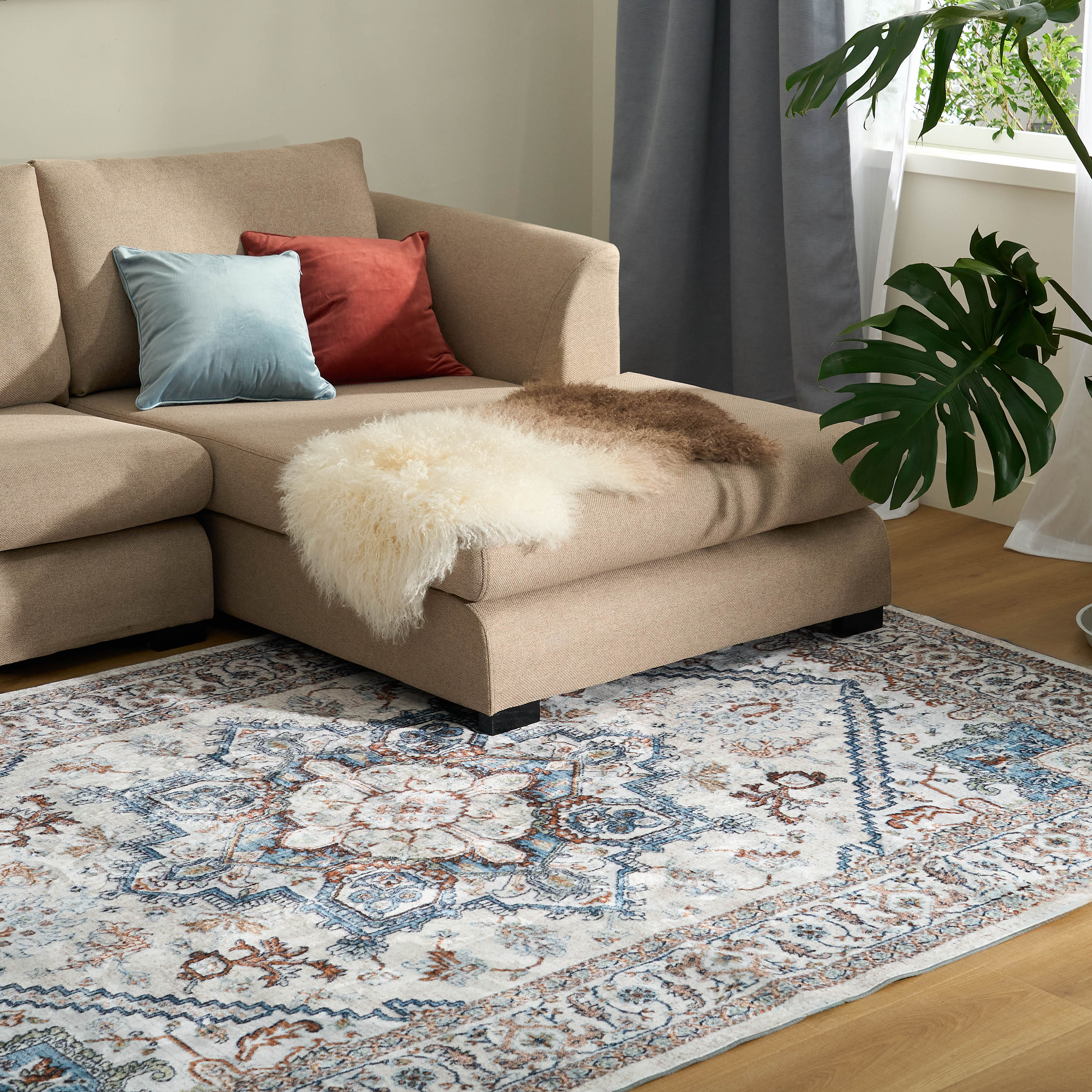 Classic Persian Area Rug with Non-Slip Back