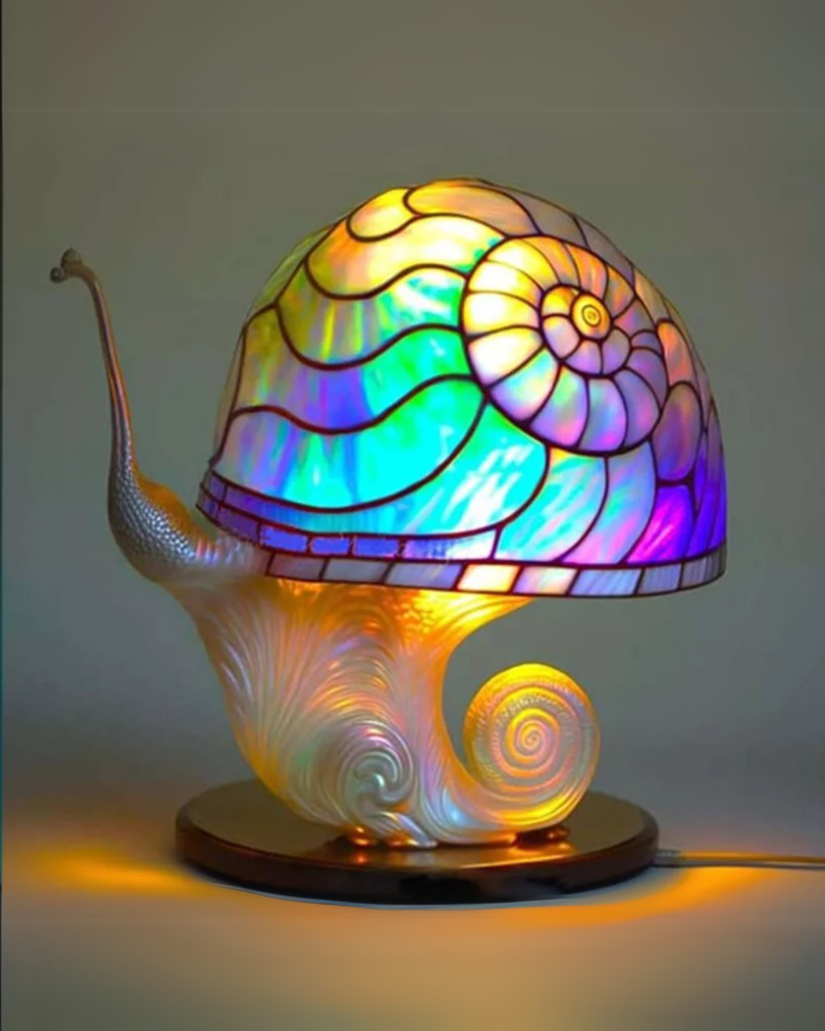 Colorful Resin Mushroom Lamp with LED Glow