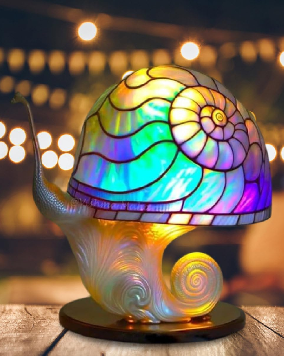 Colorful Resin Mushroom Lamp with LED Glow