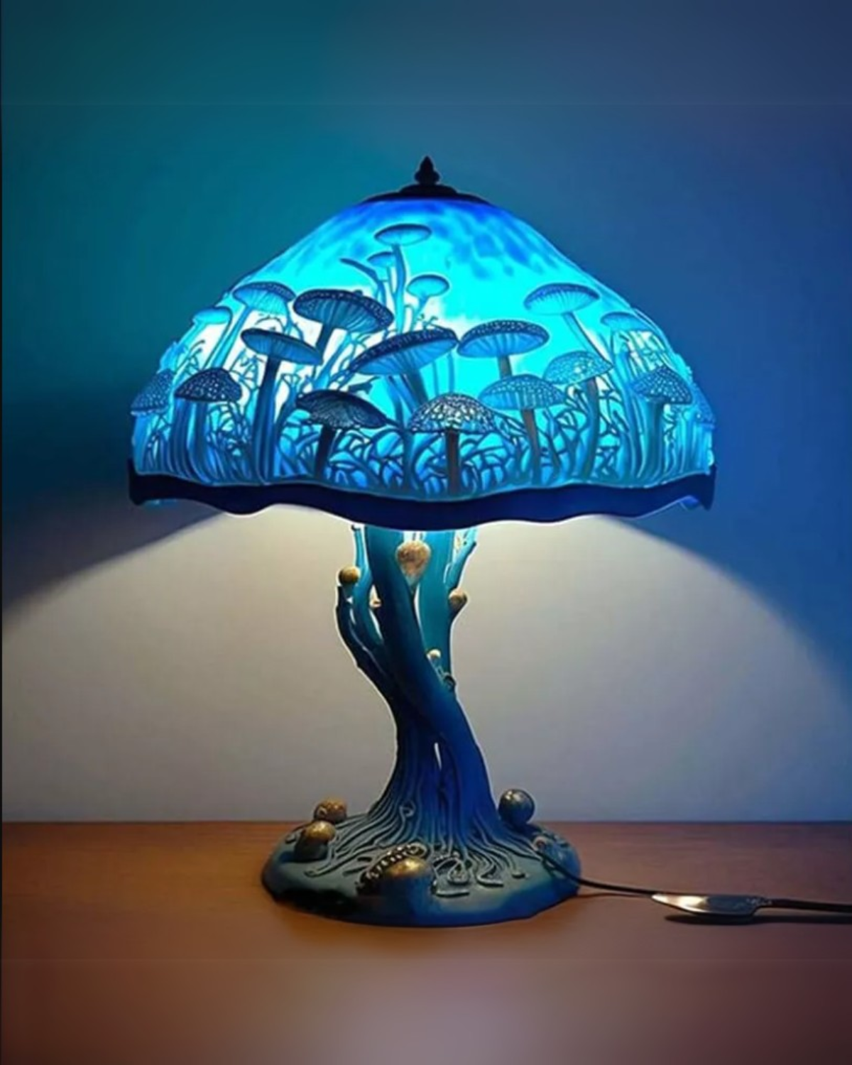 Colorful Resin Mushroom Lamp with LED Glow