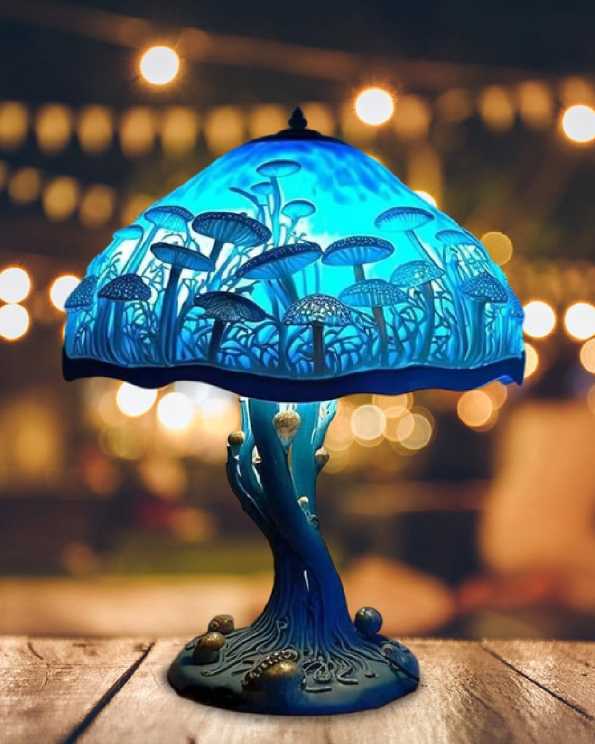Colorful Resin Mushroom Lamp with LED Glow
