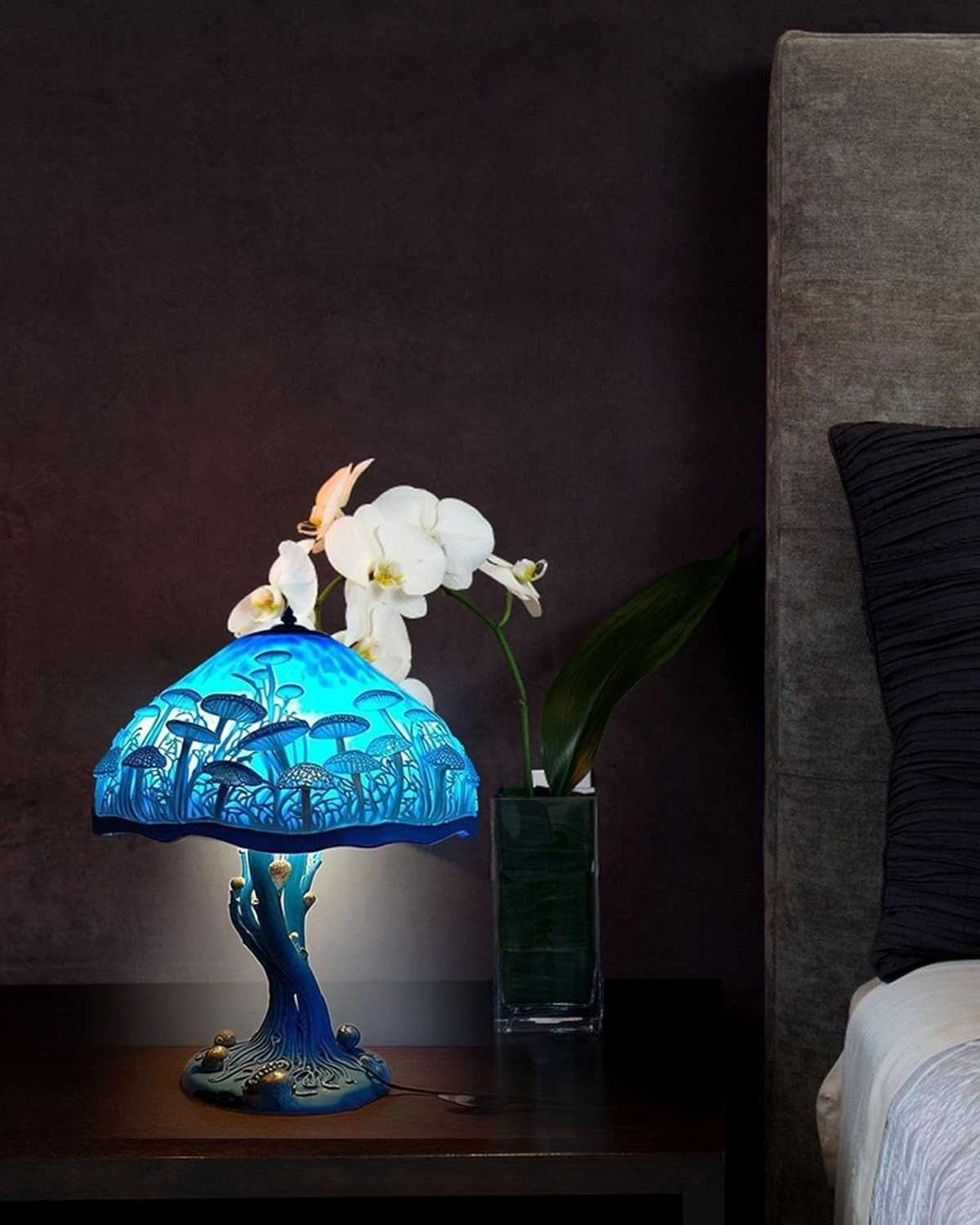 Colorful Resin Mushroom Lamp with LED Glow