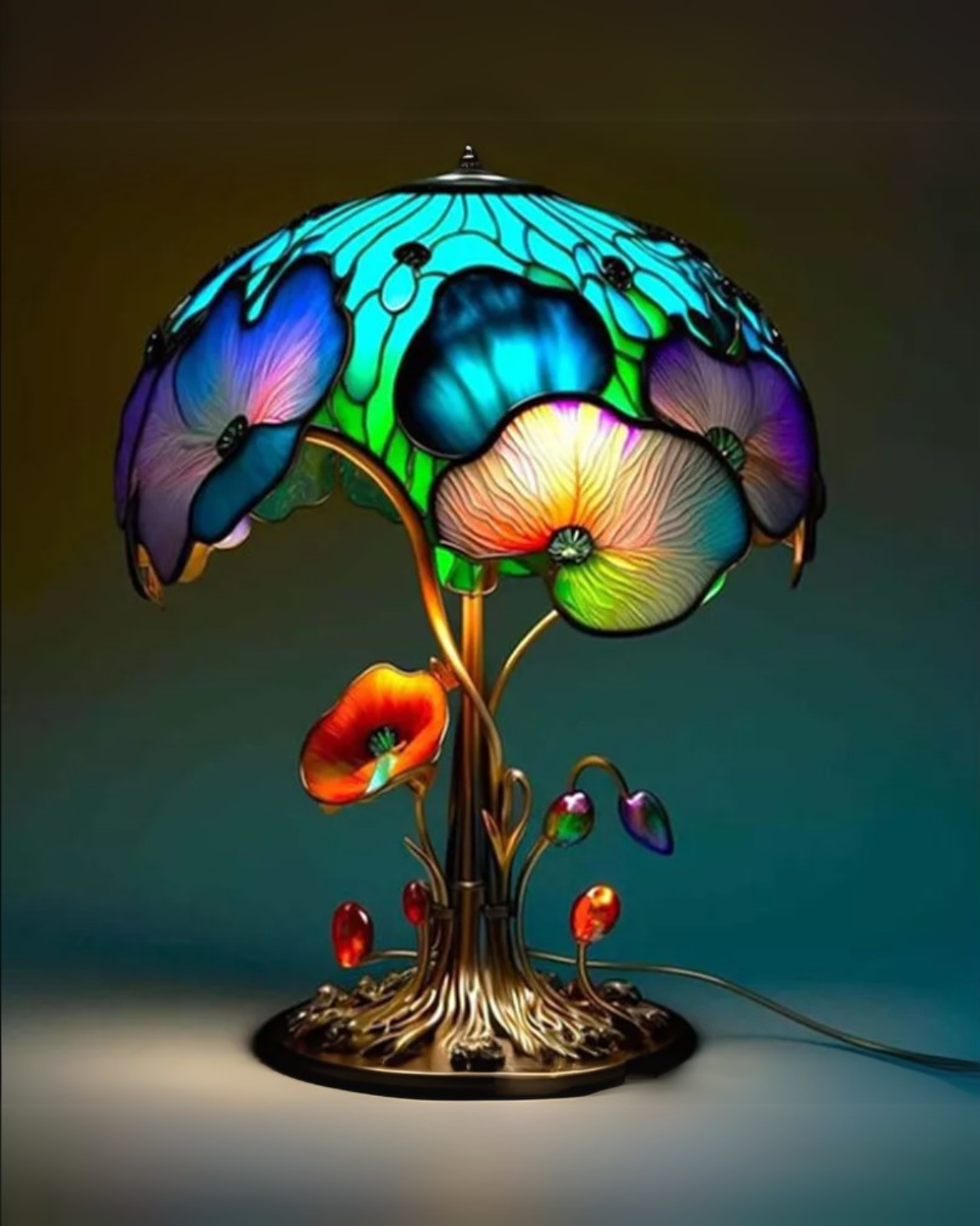 Colorful Resin Mushroom Lamp with LED Glow