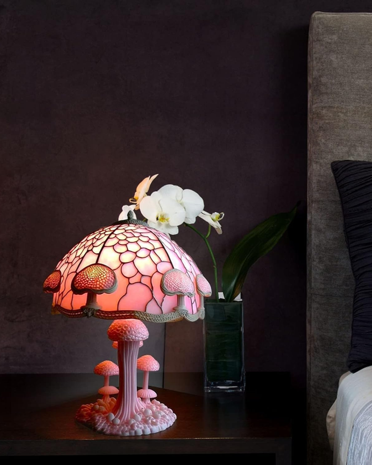 Colorful Resin Mushroom Lamp with LED Glow