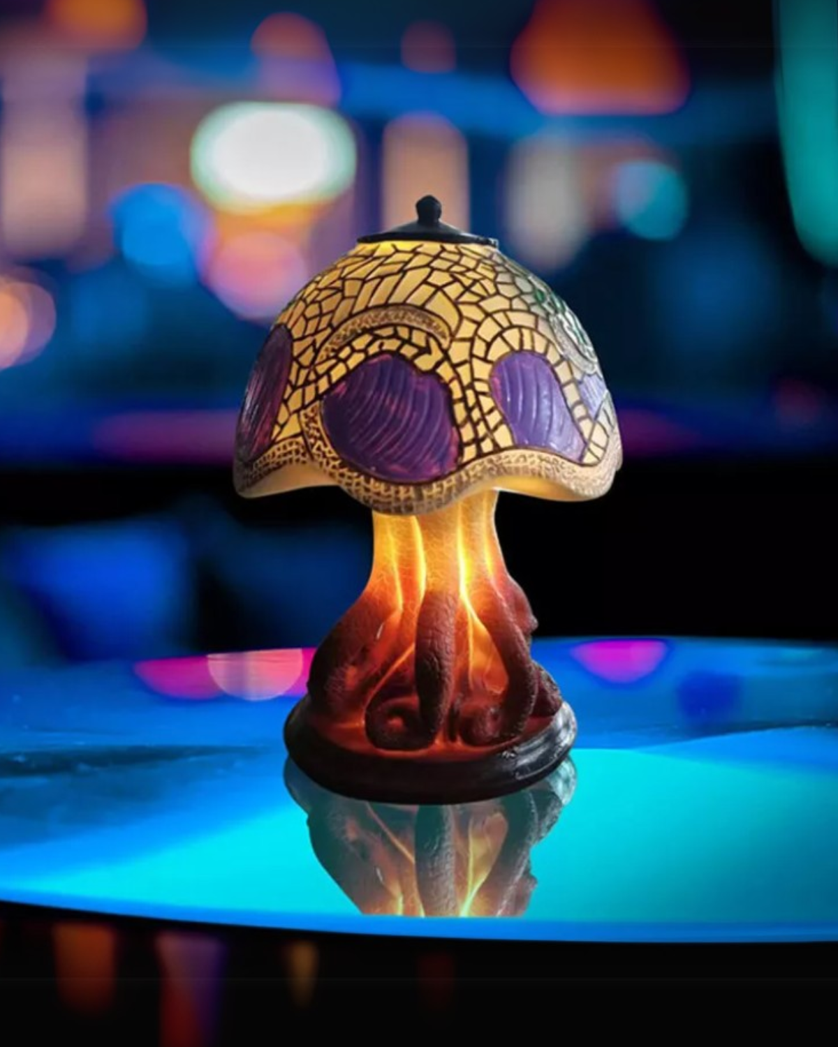 Colorful Resin Mushroom Lamp with LED Glow