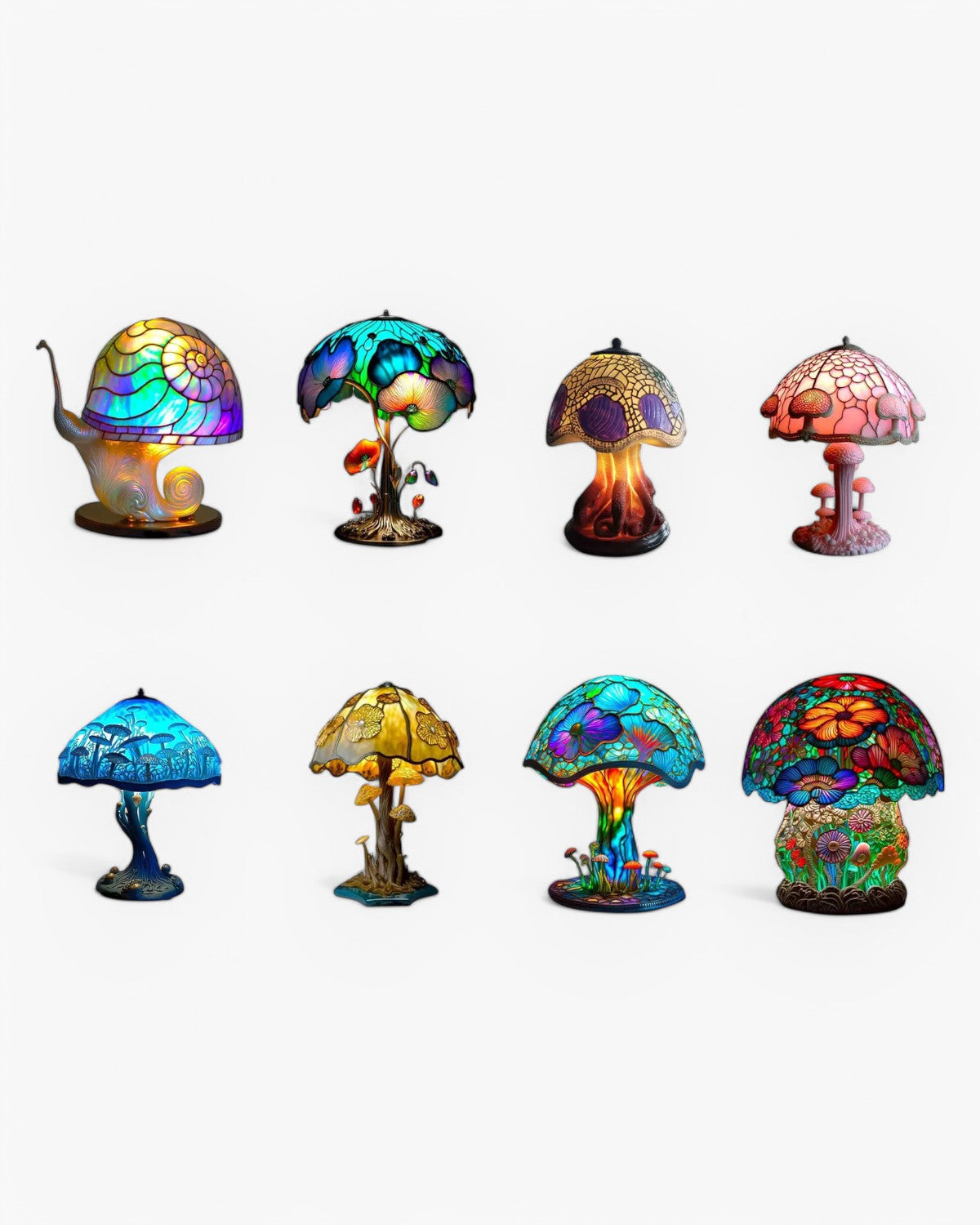 Colorful Resin Mushroom Lamp with LED Glow