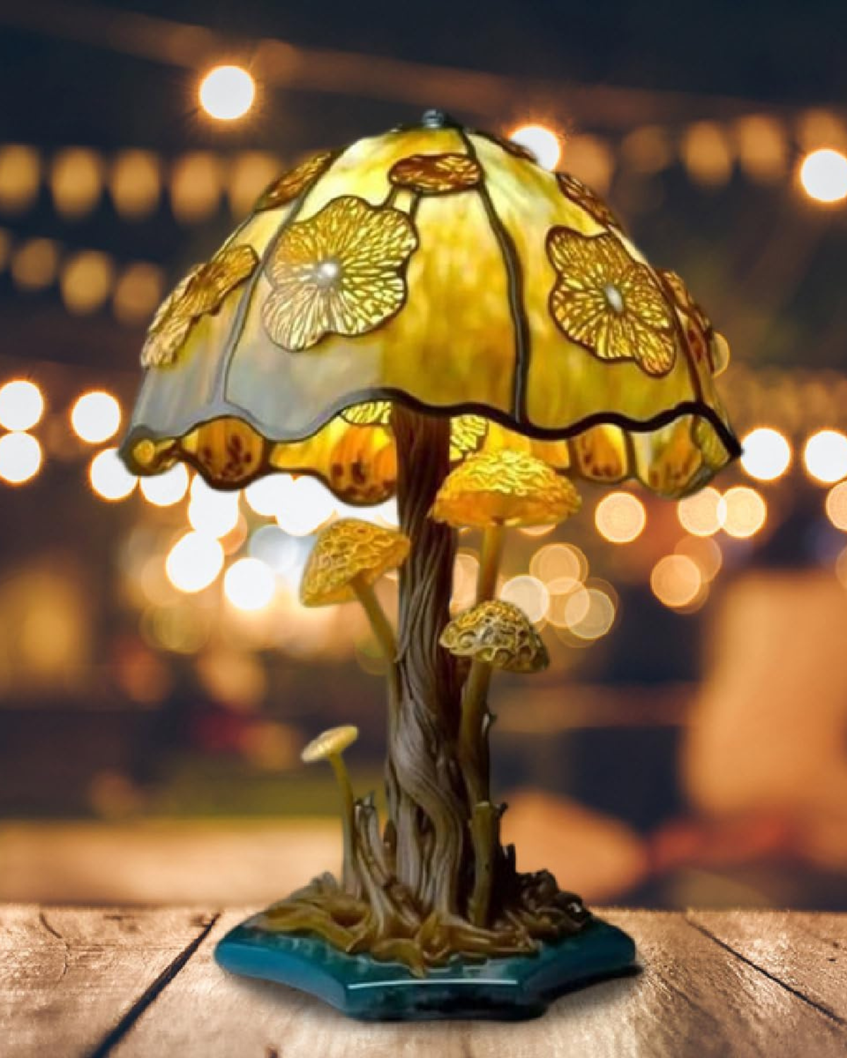 Colorful Resin Mushroom Lamp with LED Glow