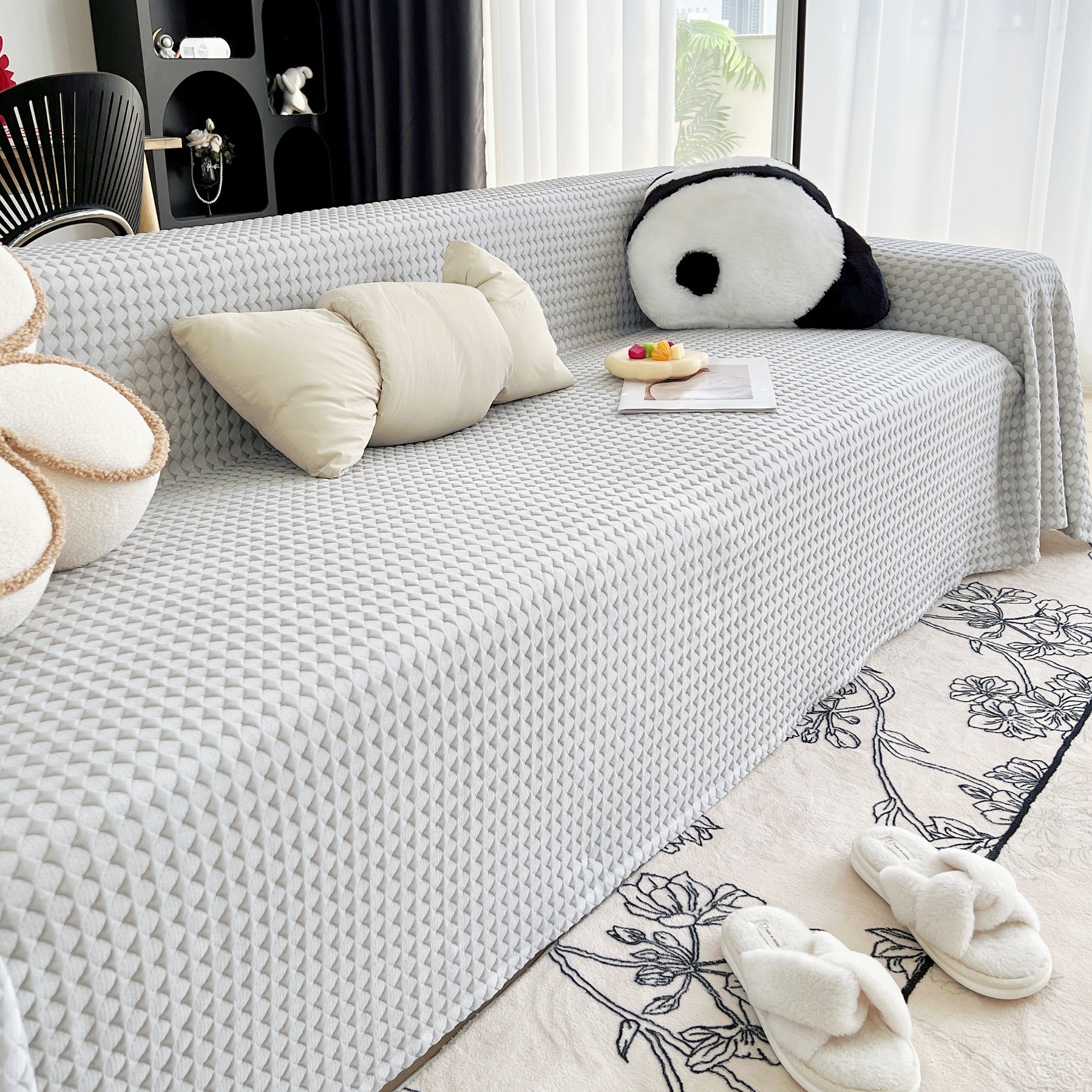 Cooling Textured Sofa Cover with Soft Drape