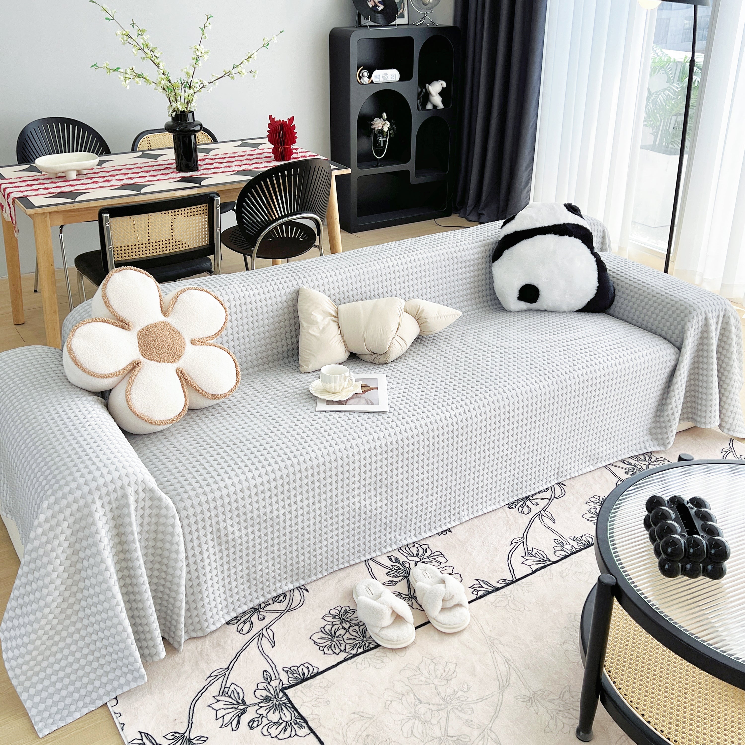 Cooling Textured Sofa Cover with Soft Drape