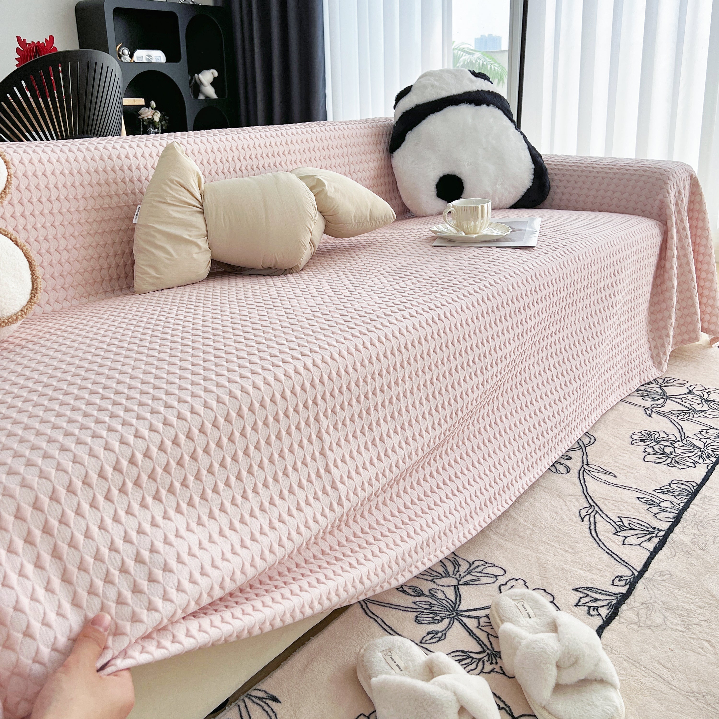 Cooling Textured Sofa Cover with Soft Drape
