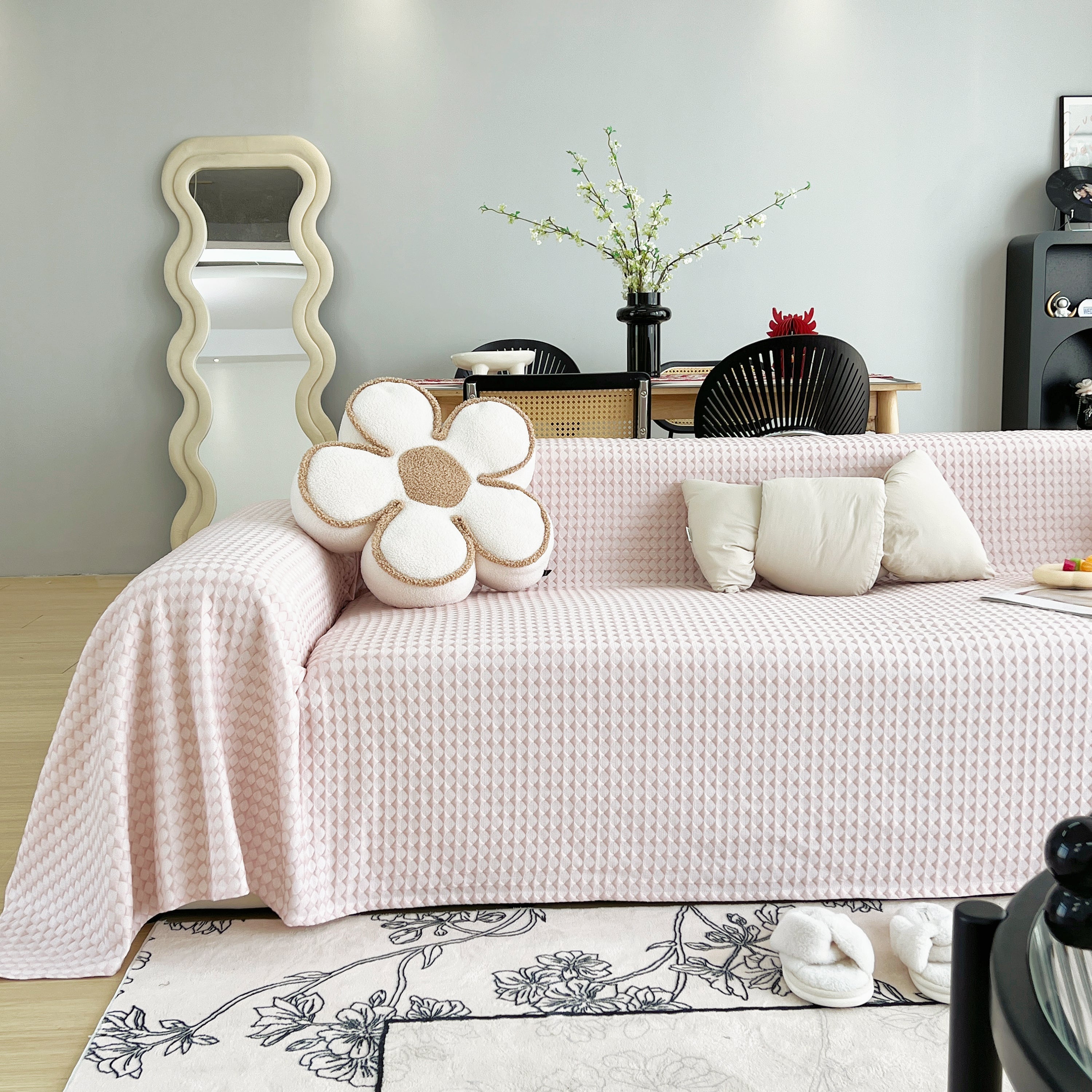 Cooling Textured Sofa Cover with Soft Drape
