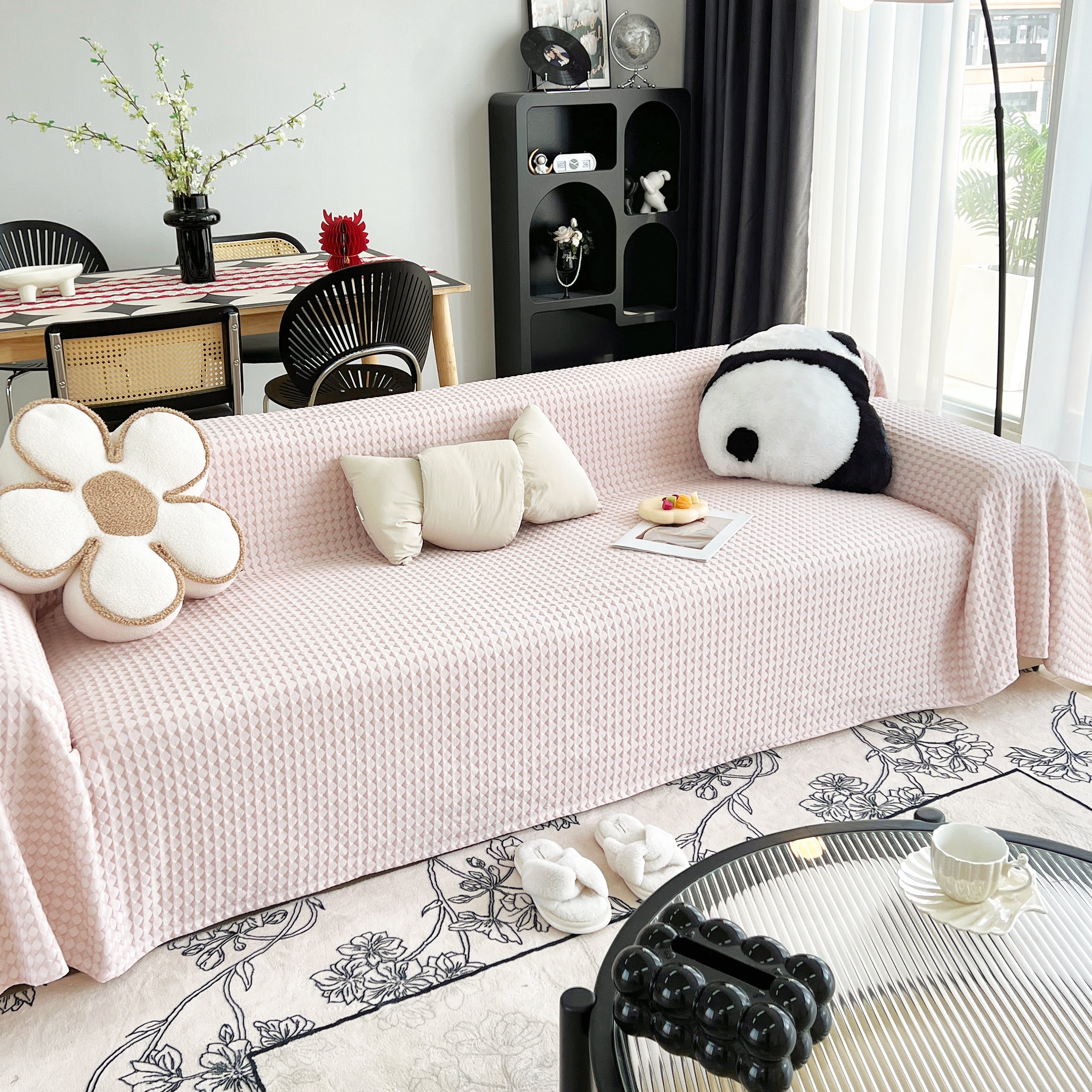 Cooling Textured Sofa Cover with Soft Drape