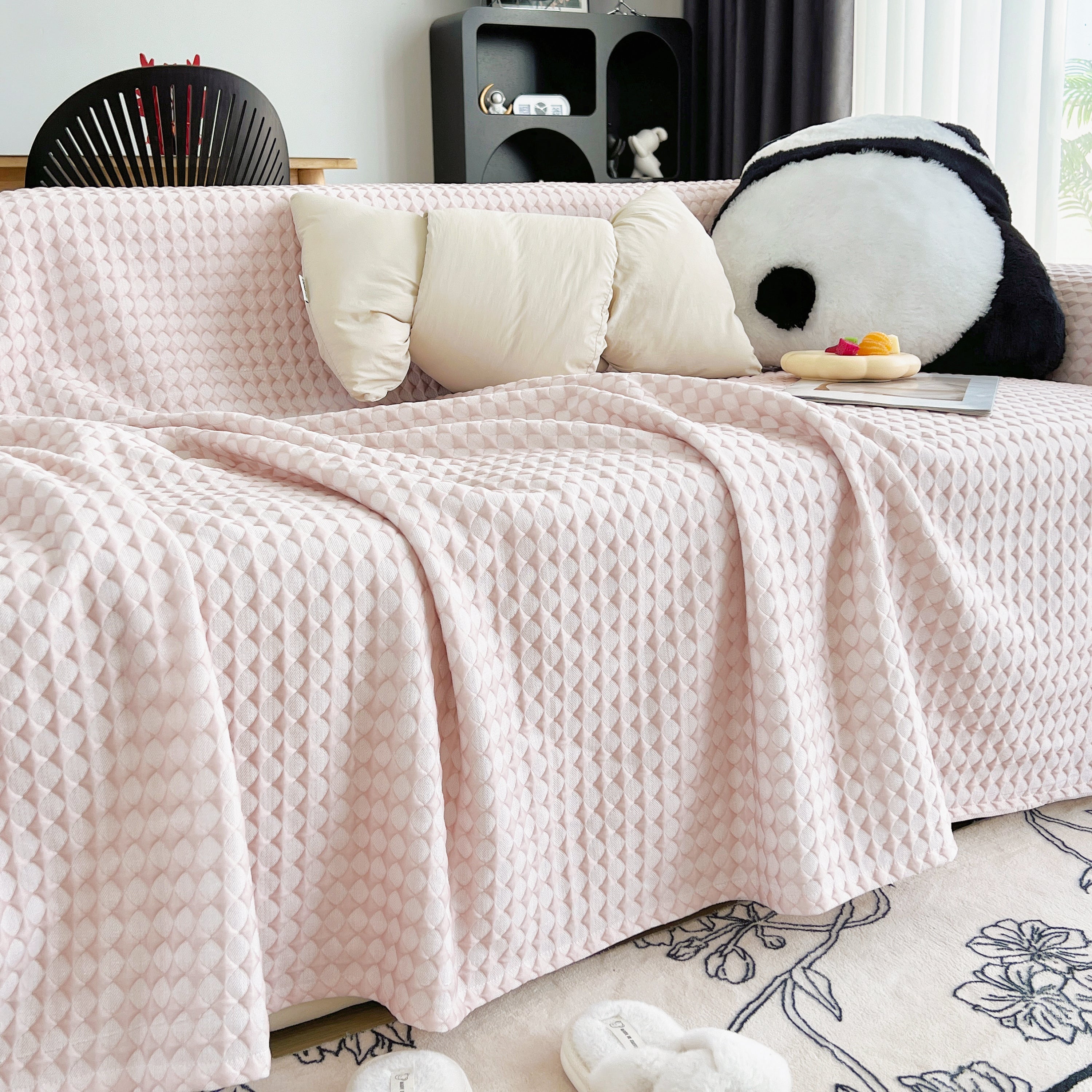 Cooling Textured Sofa Cover with Soft Drape