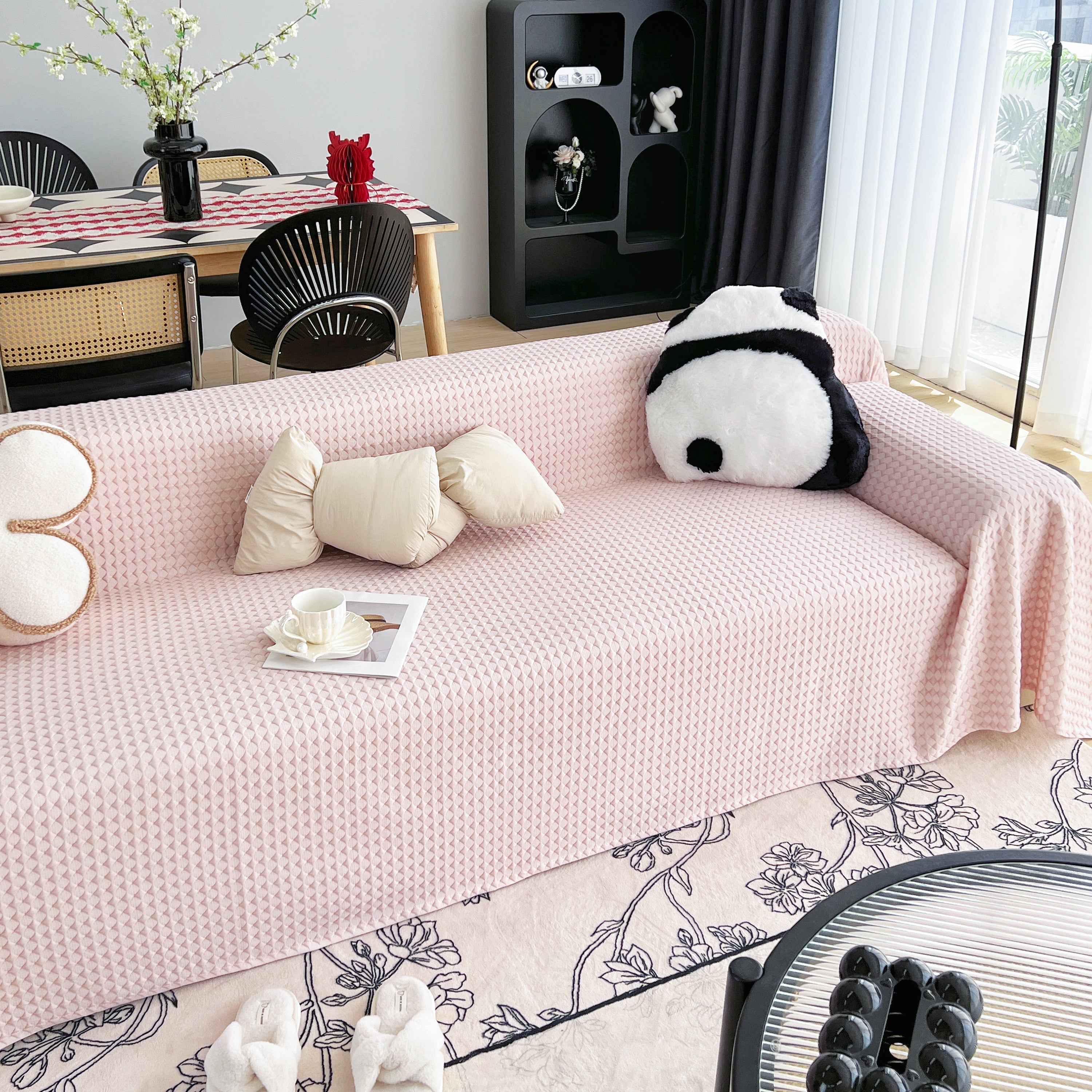 Cooling Textured Sofa Cover with Soft Drape