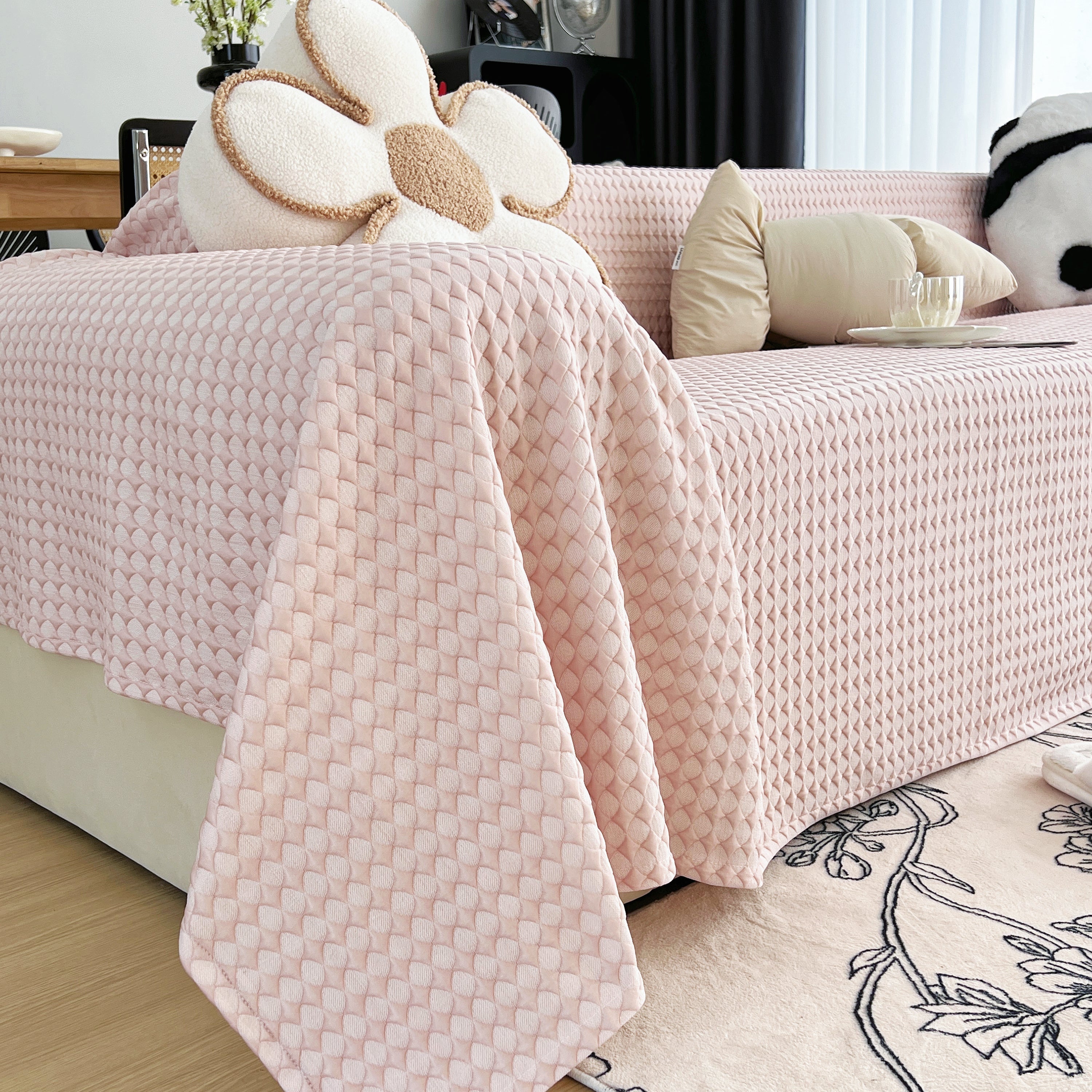 Cooling Textured Sofa Cover with Soft Drape