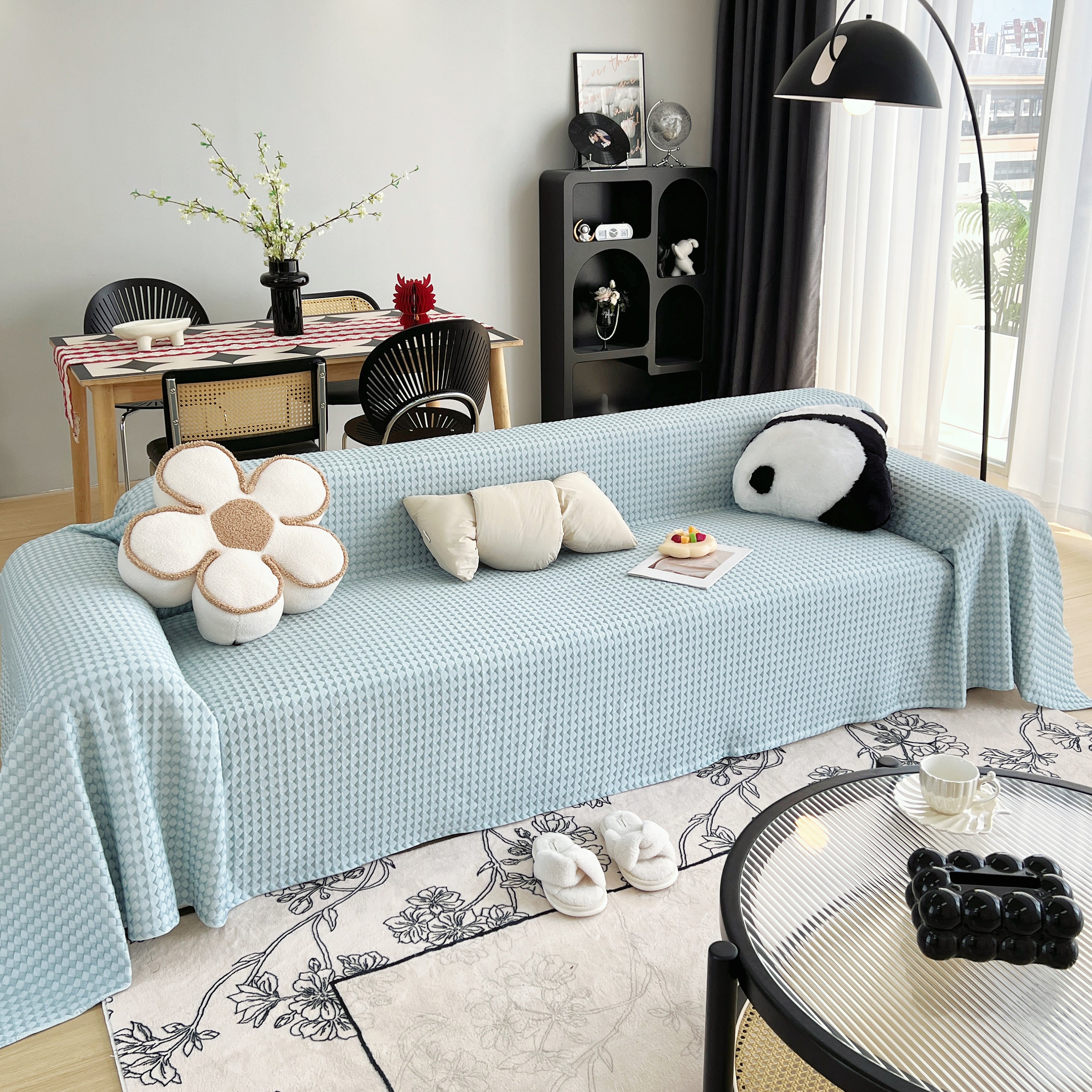 Cooling Textured Sofa Cover with Soft Drape
