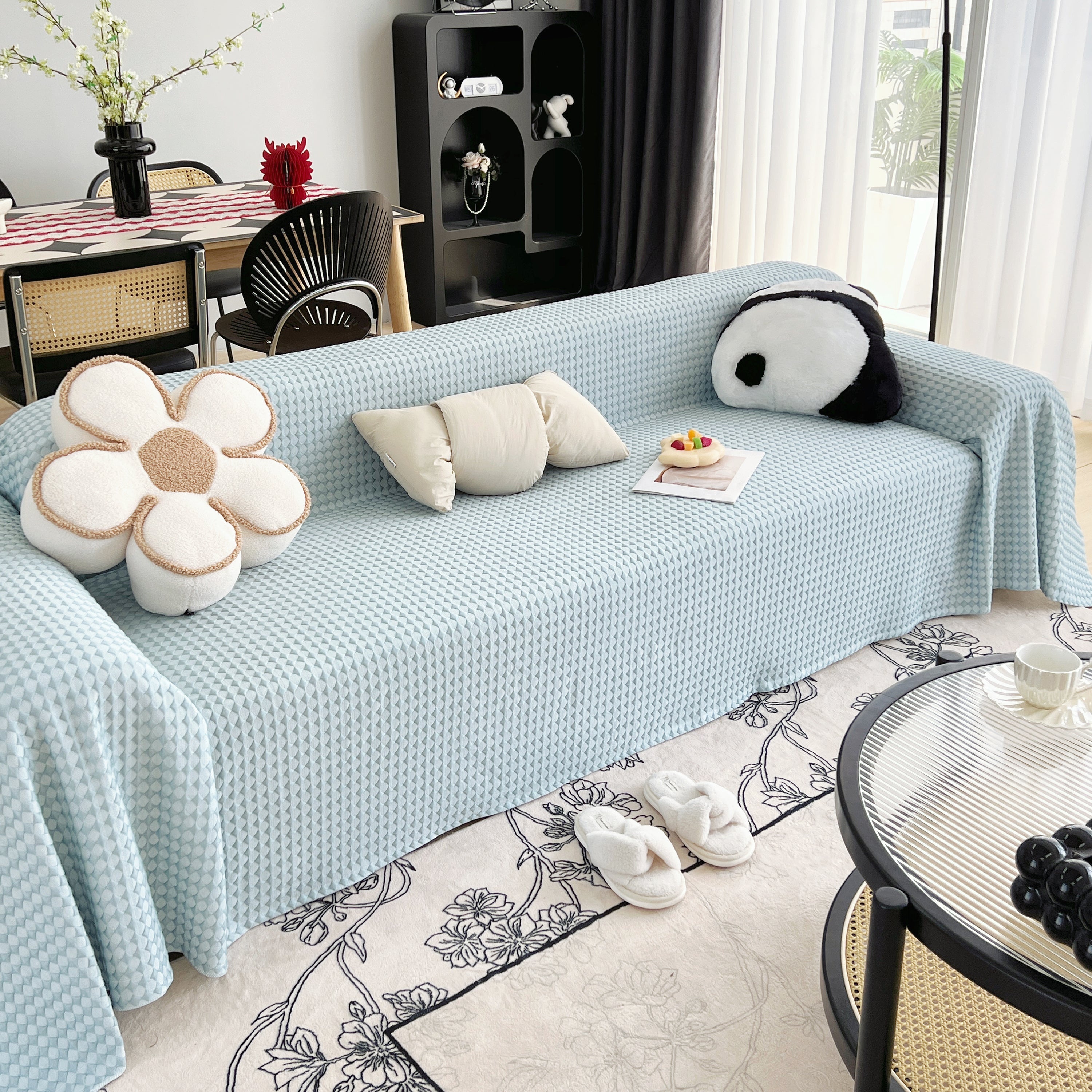 Cooling Textured Sofa Cover with Soft Drape