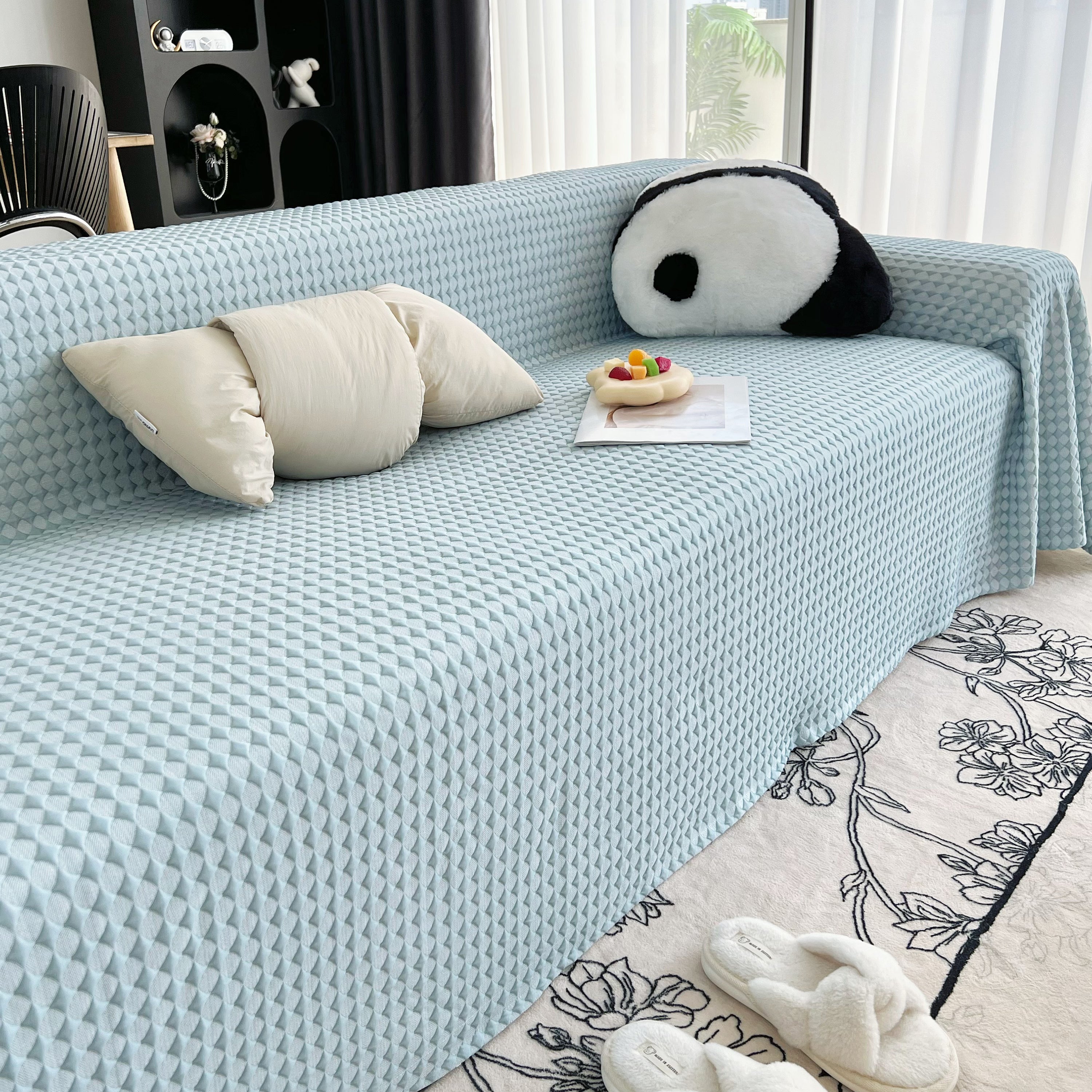 Cooling Textured Sofa Cover with Soft Drape