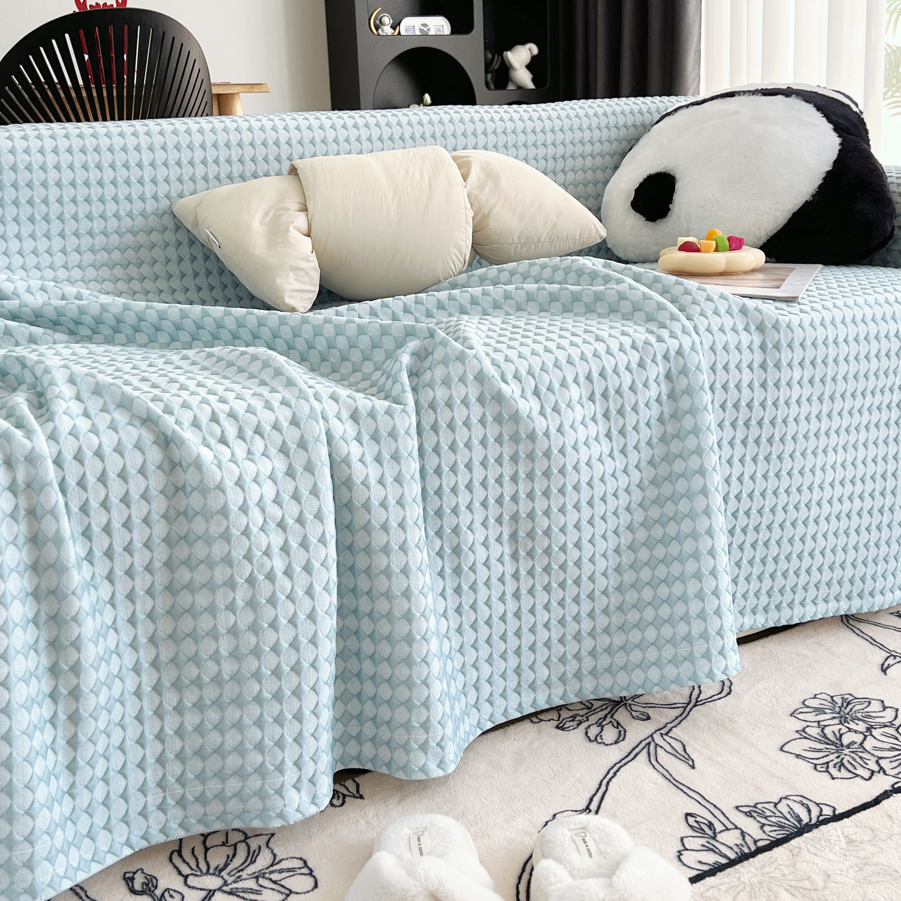 Cooling Textured Sofa Cover with Soft Drape