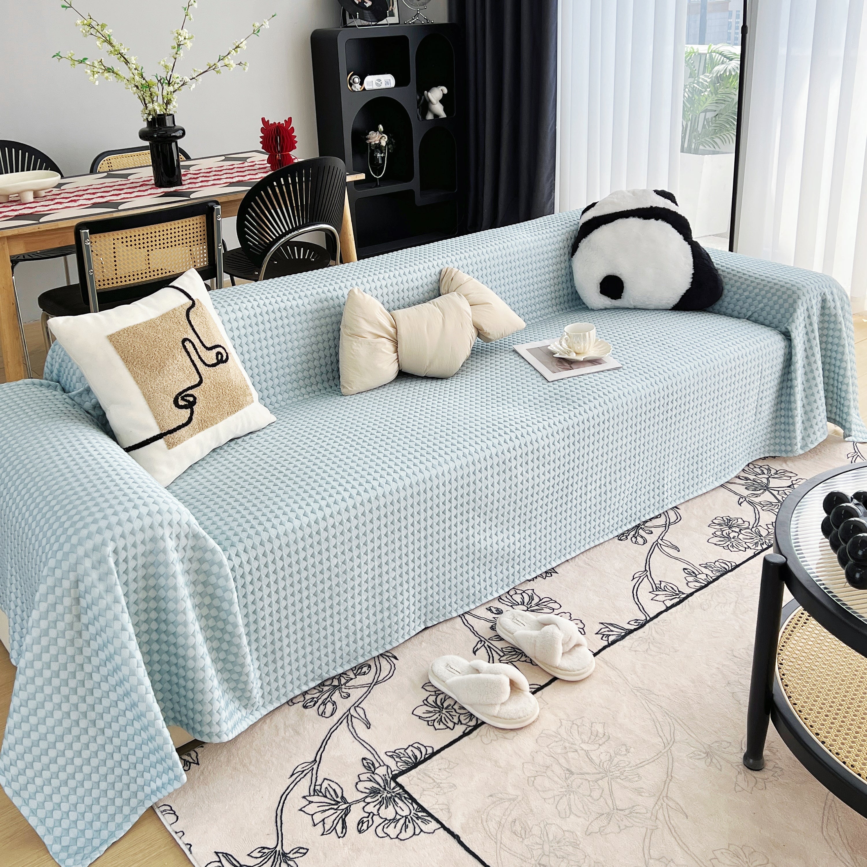 Cooling Textured Sofa Cover with Soft Drape