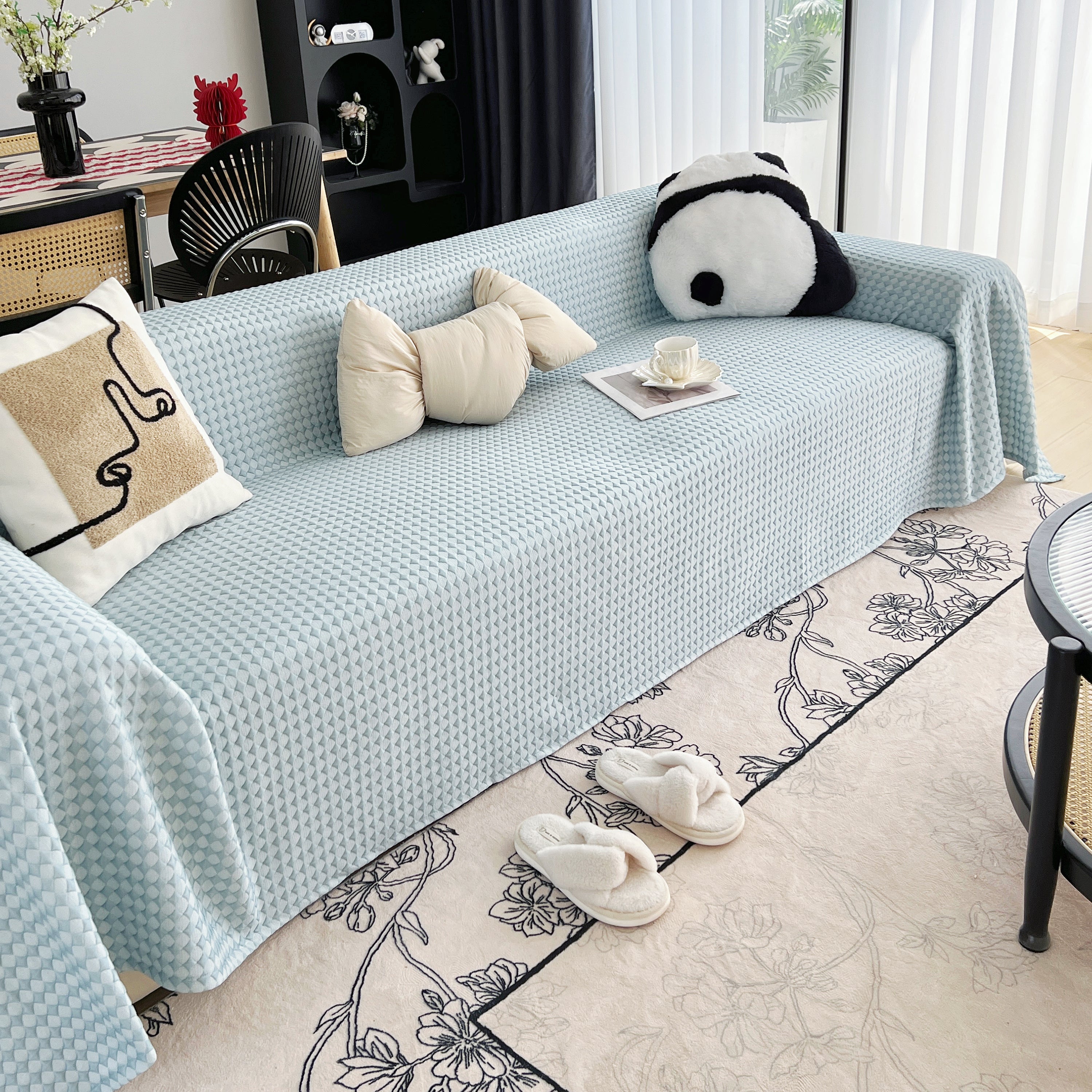 Cooling Textured Sofa Cover with Soft Drape