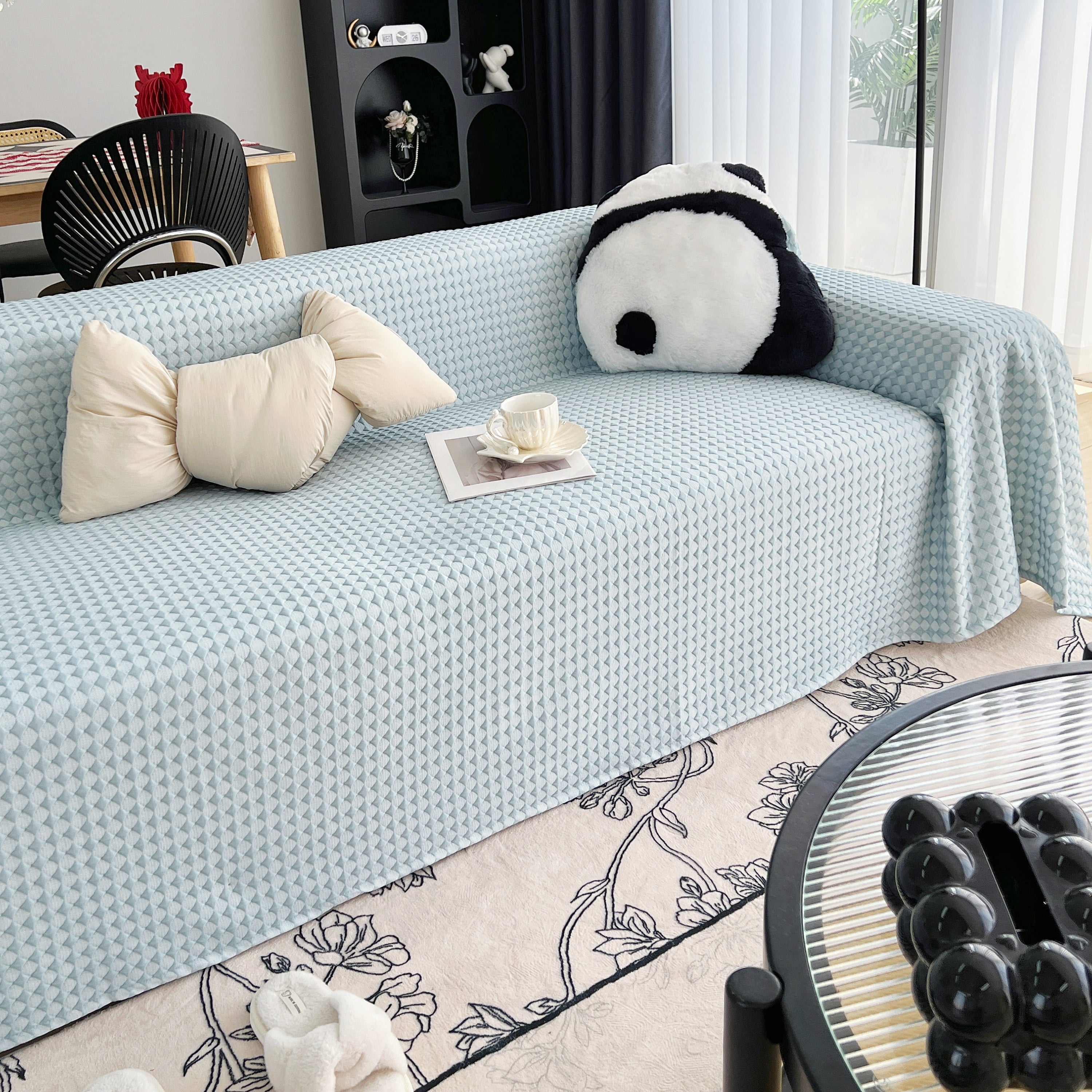 Cooling Textured Sofa Cover with Soft Drape
