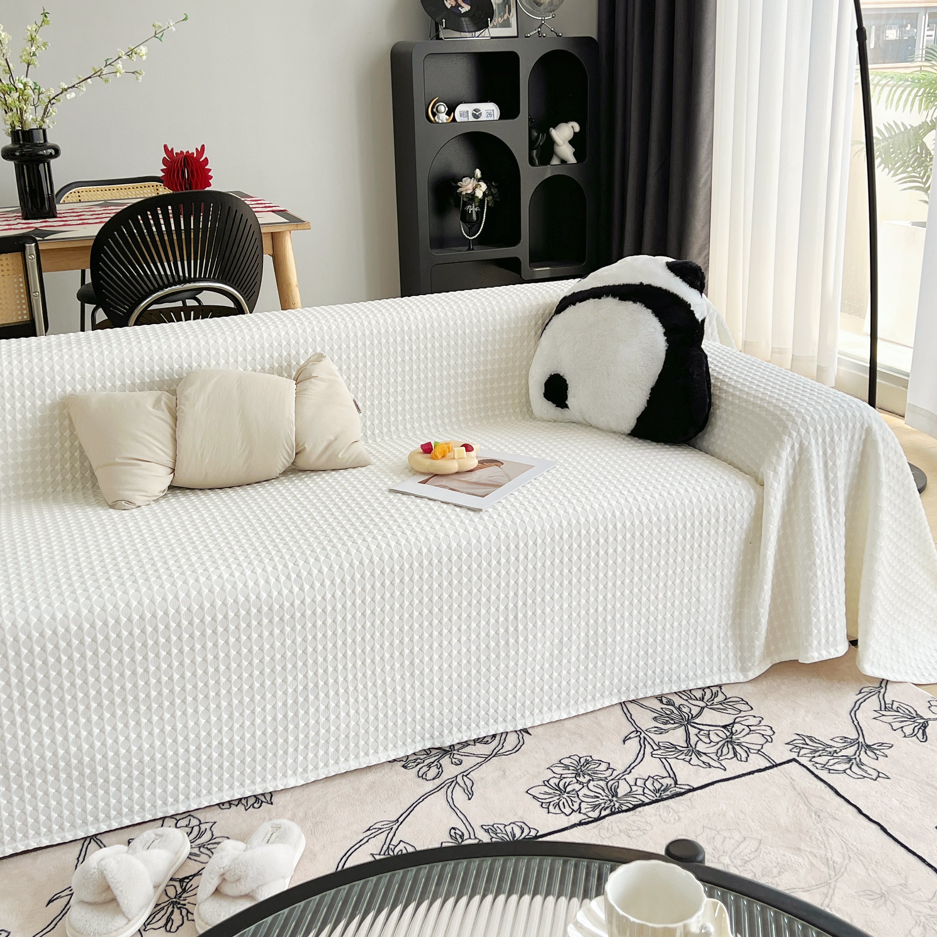 Cooling Textured Sofa Cover with Soft Drape
