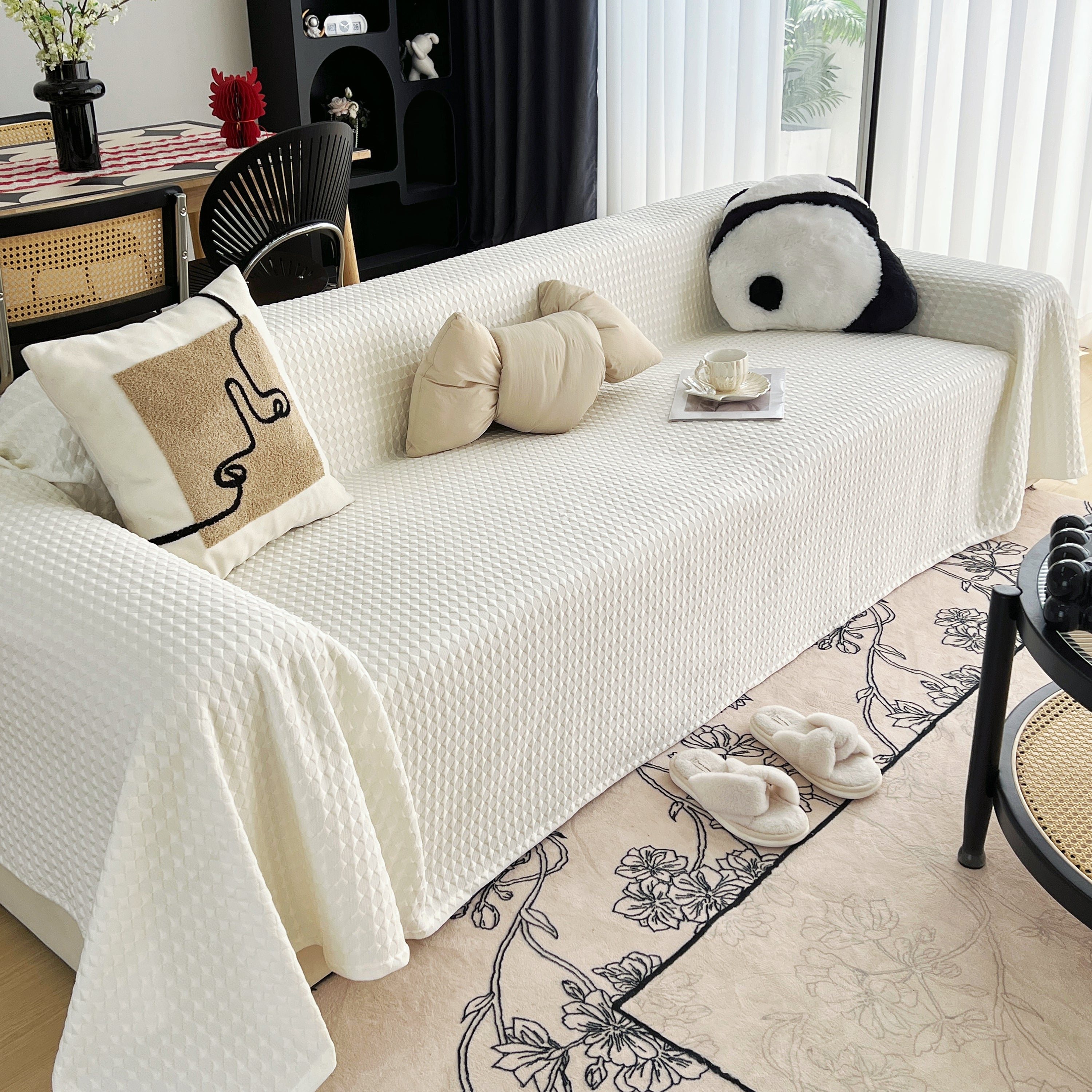 Cooling Textured Sofa Cover with Soft Drape