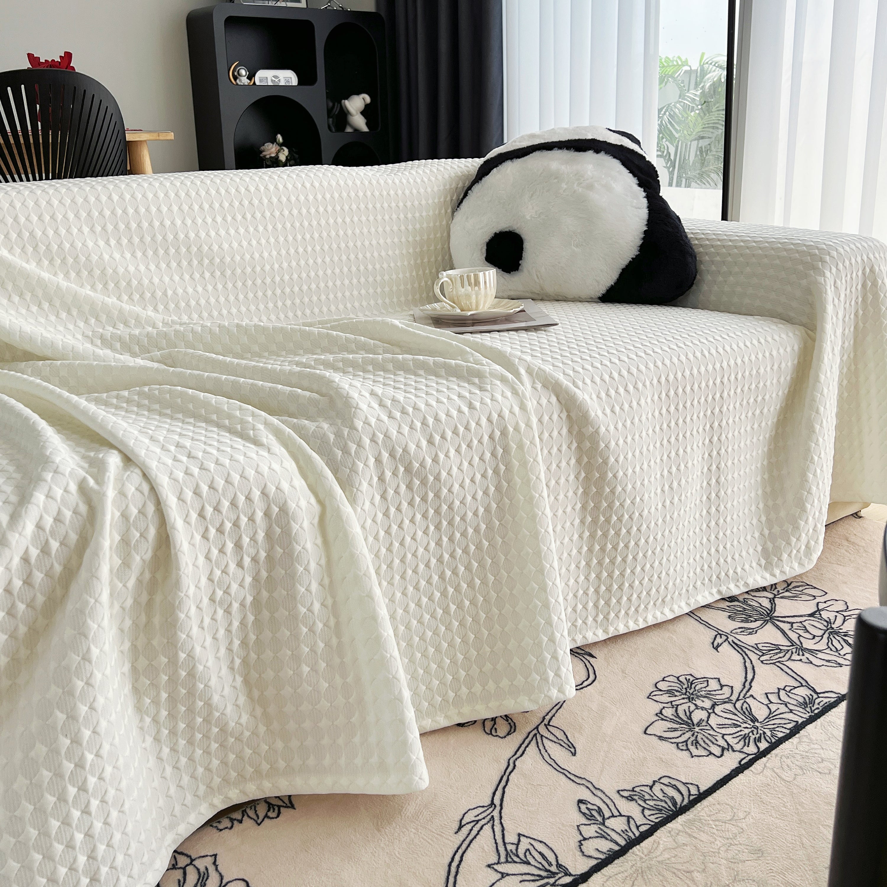 Cooling Textured Sofa Cover with Soft Drape