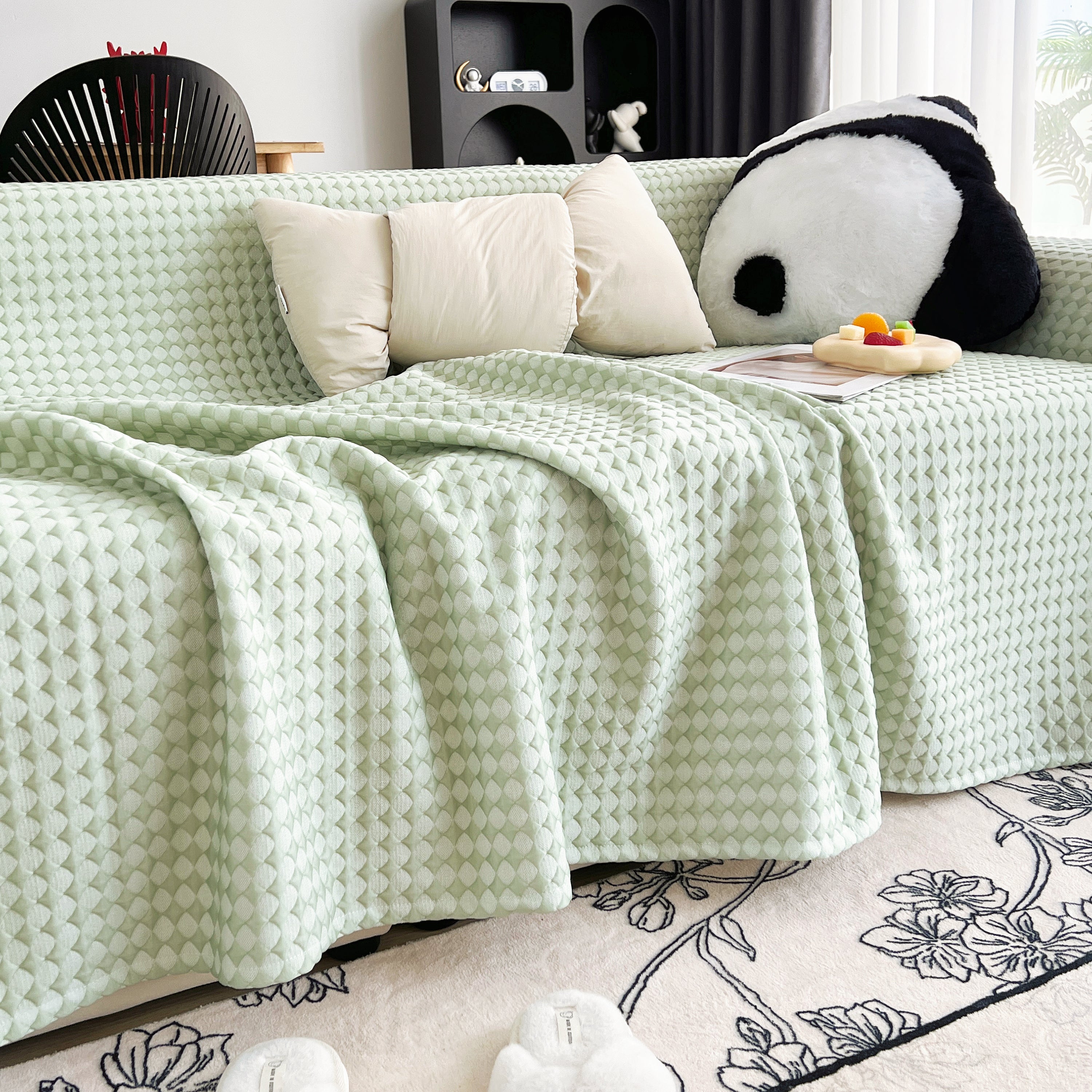 Cooling Textured Sofa Cover with Soft Drape