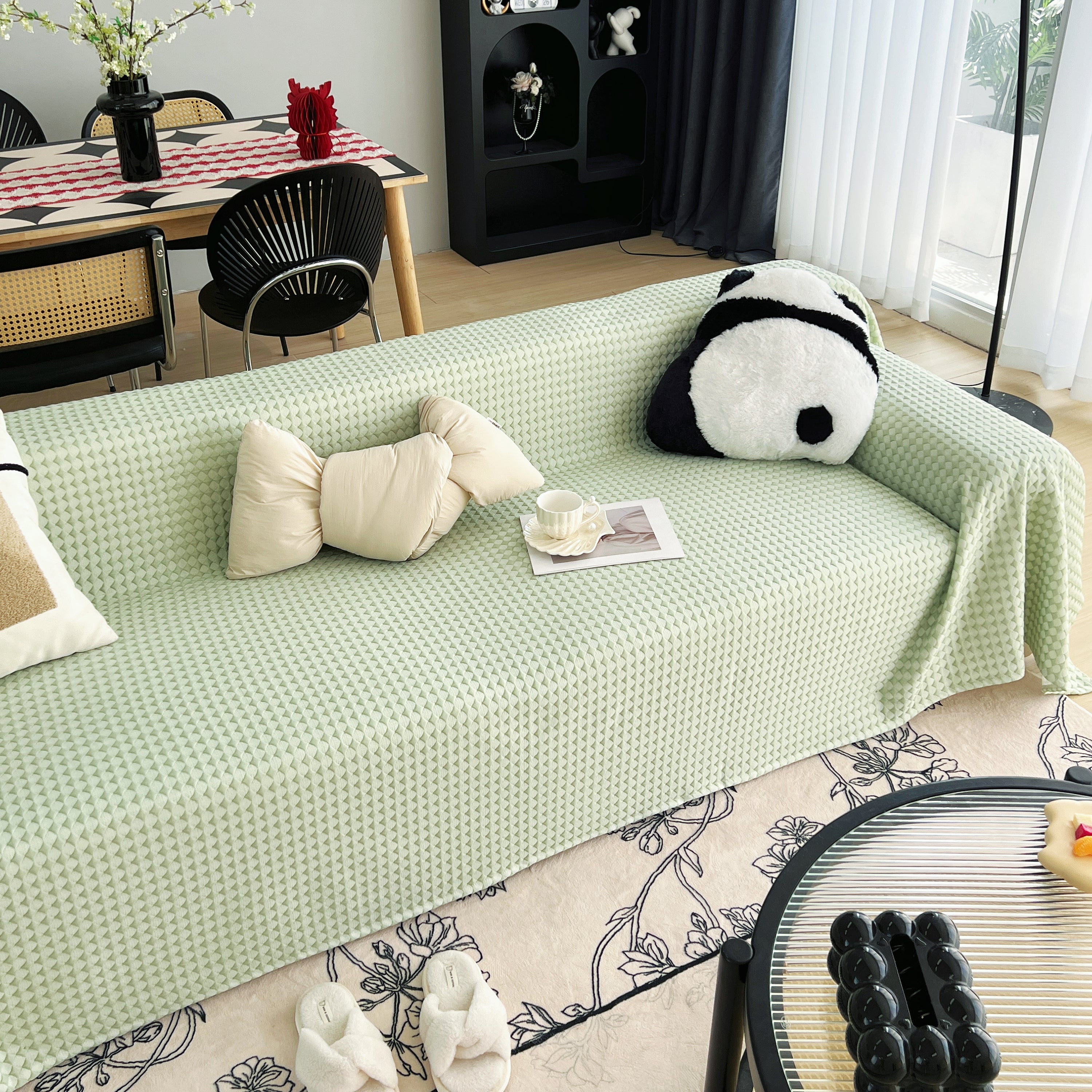 Cooling Textured Sofa Cover with Soft Drape