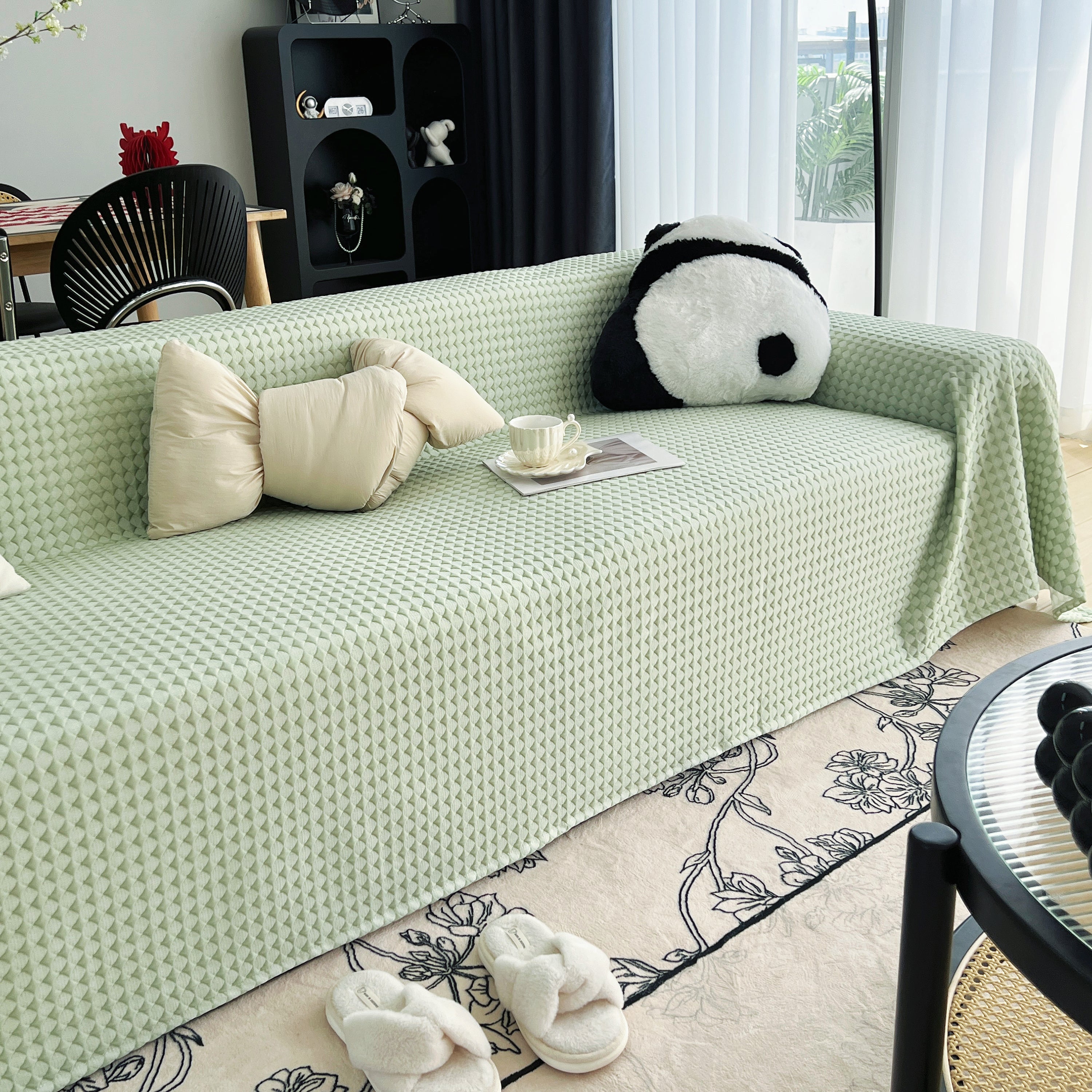 Cooling Textured Sofa Cover with Soft Drape