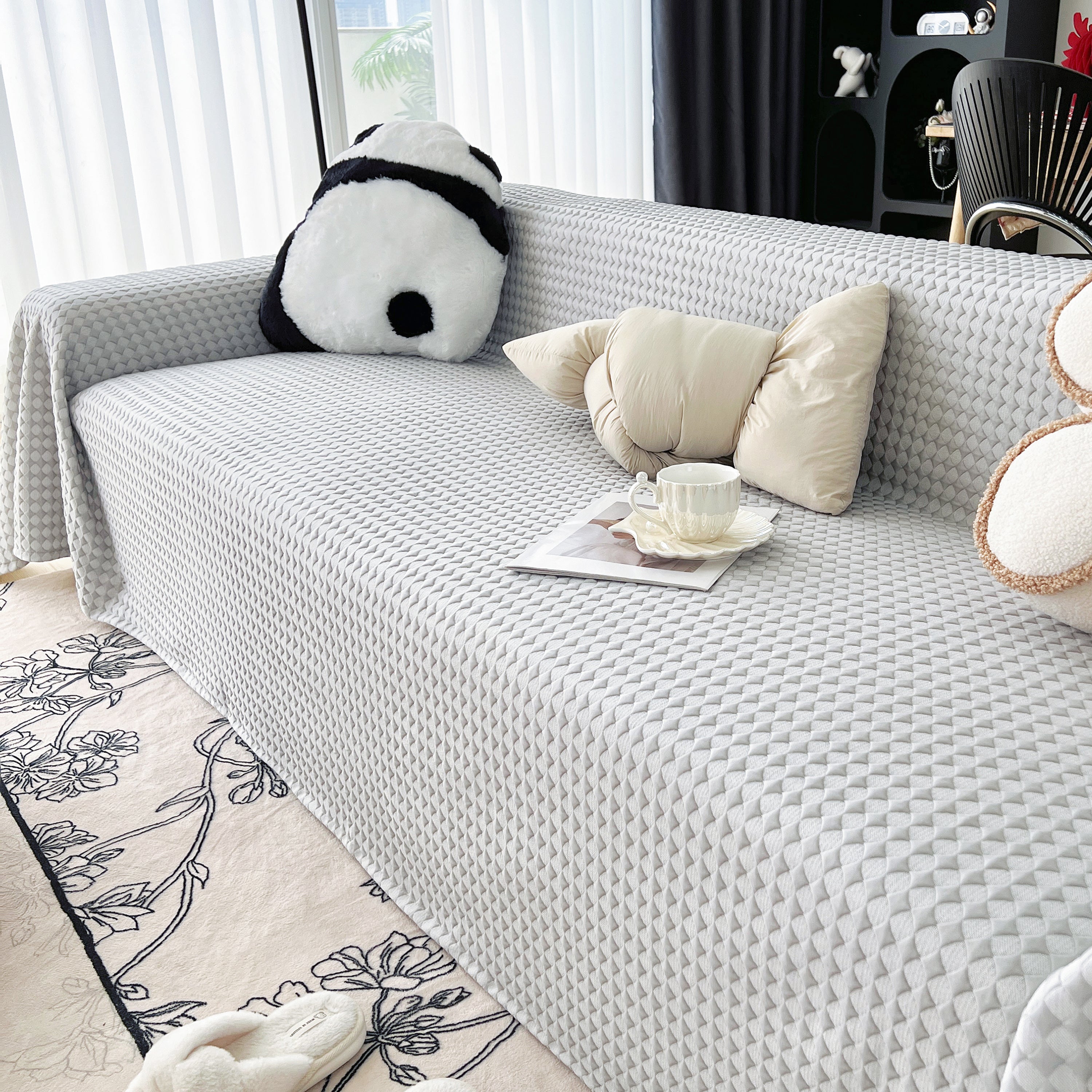 Cooling Textured Sofa Cover with Soft Drape
