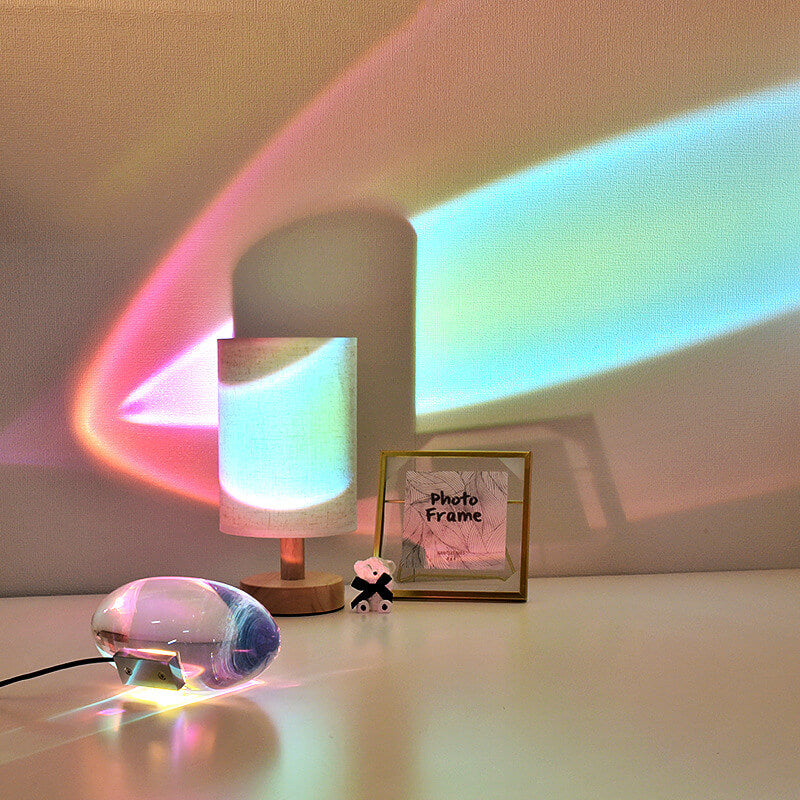 Crystal Glass Prism Rainbow Projection Lamp