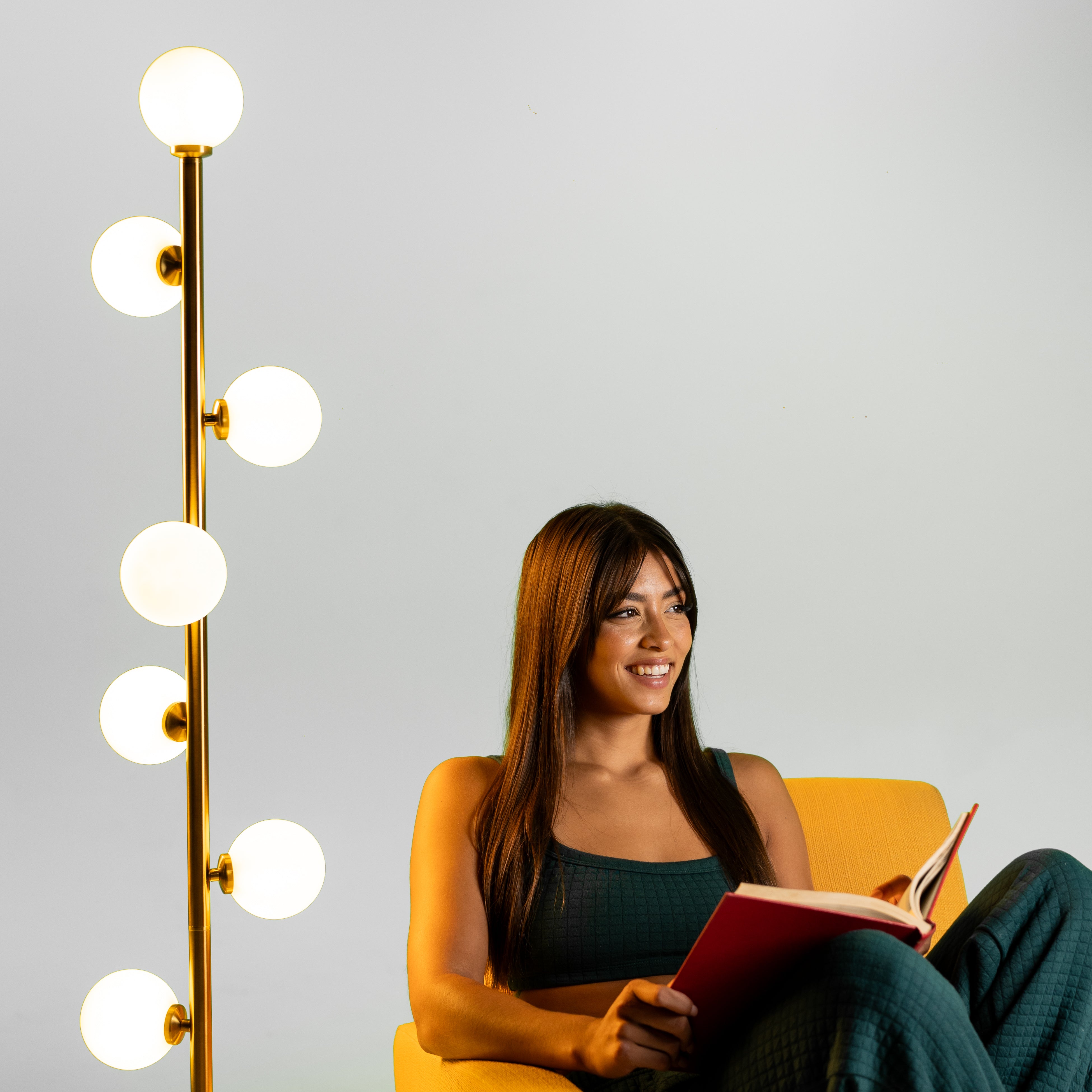 Minimalist Globe Floor Lamp with Nine Lights