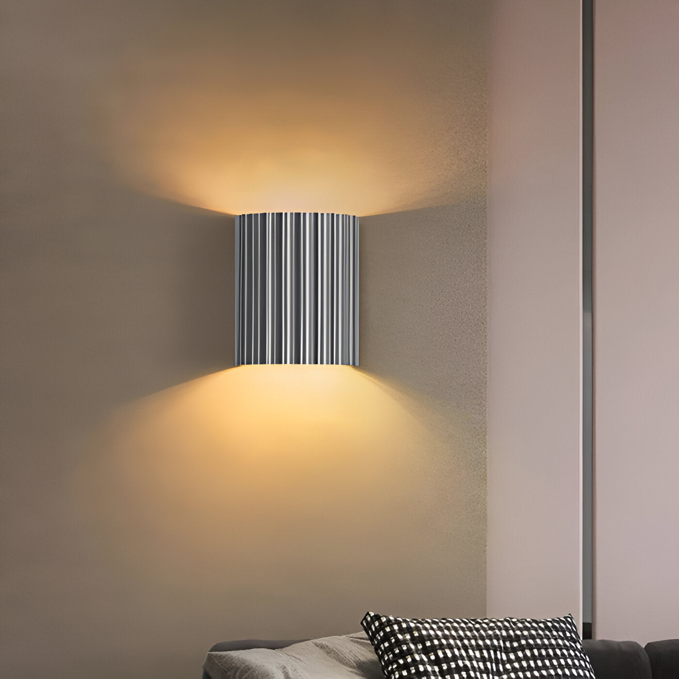 Nordic Resin Wall Sconce with Ribbed Shade